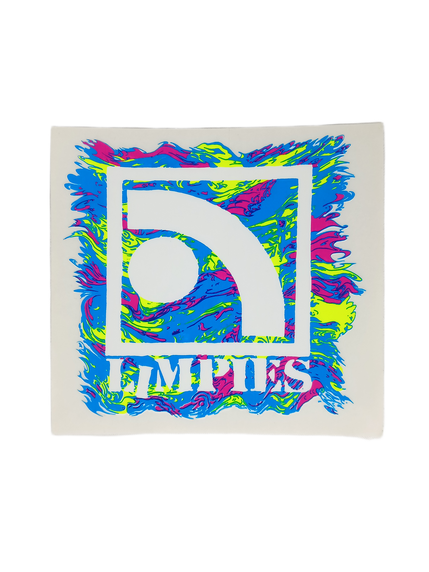 Limpies Tye Dye Limpies Logo White Multi Size 4.25" X 4.25" Vintage NOS Sticker