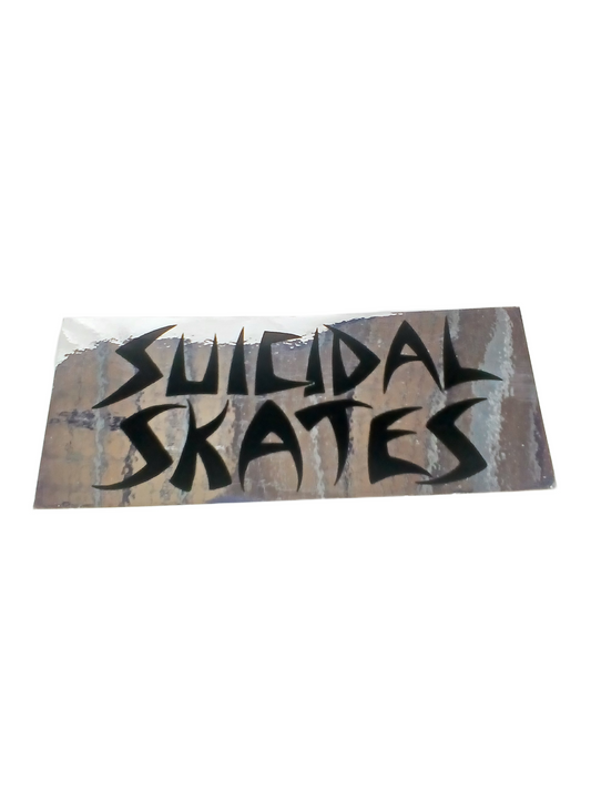 Suicidal Skates Silver Black Foil 7" x 2.75" Sticker