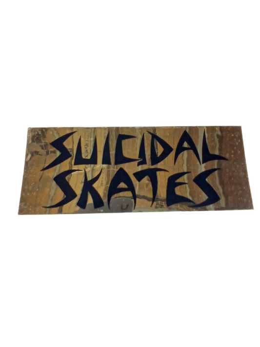 Suicidal Skates Gold Black Foil 7" x 2.75" Sticker