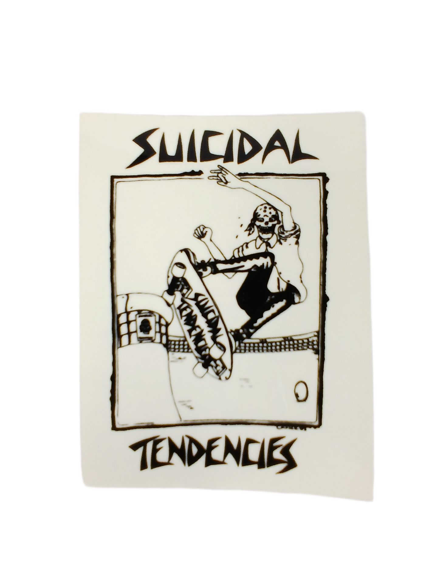 Suicidal Tendencies Pool Skater Black Clear 4.5" x 3.5" Sticker