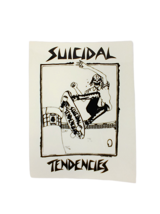 Suicidal Tendencies Pool Skater Black Clear 4.5" x 3.5" Sticker