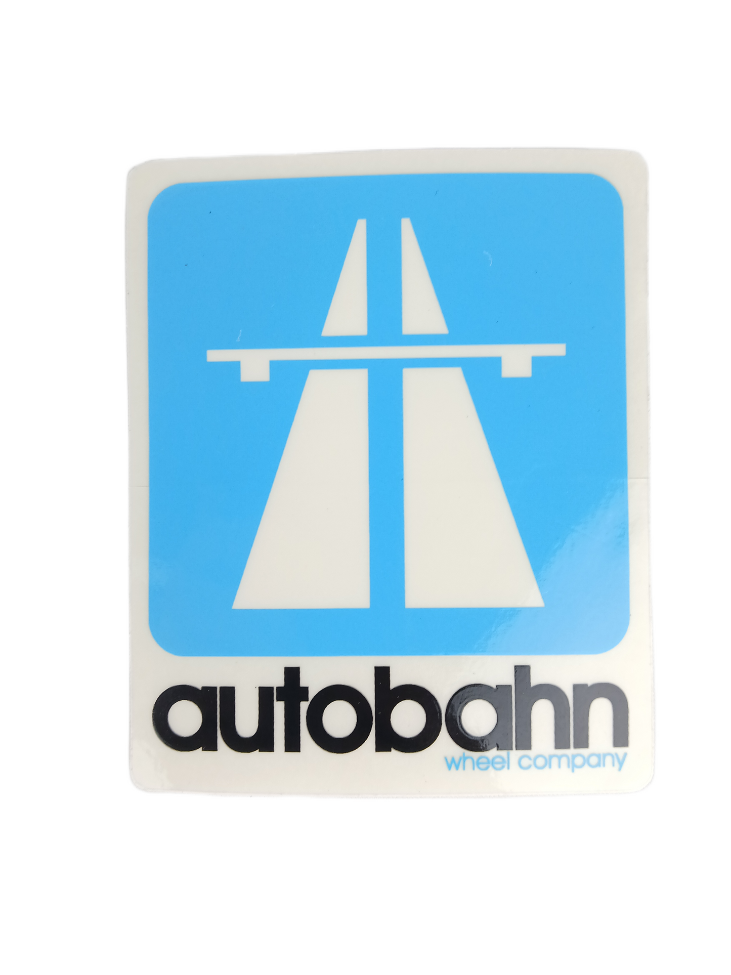 Autobahn Wheel Company Clear Blue White Black 4.25" X 3.375" Vintage NOS Sticker
