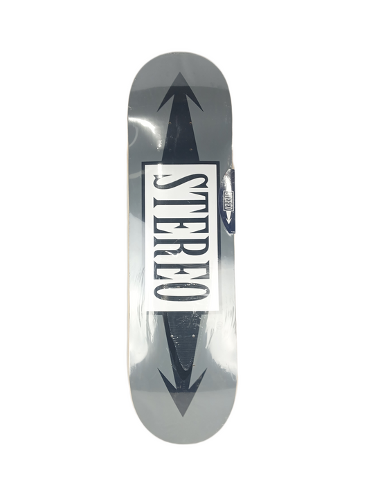 Stereo Team Arrows Grey Black White Size 8.375" Vintage NOS Deck