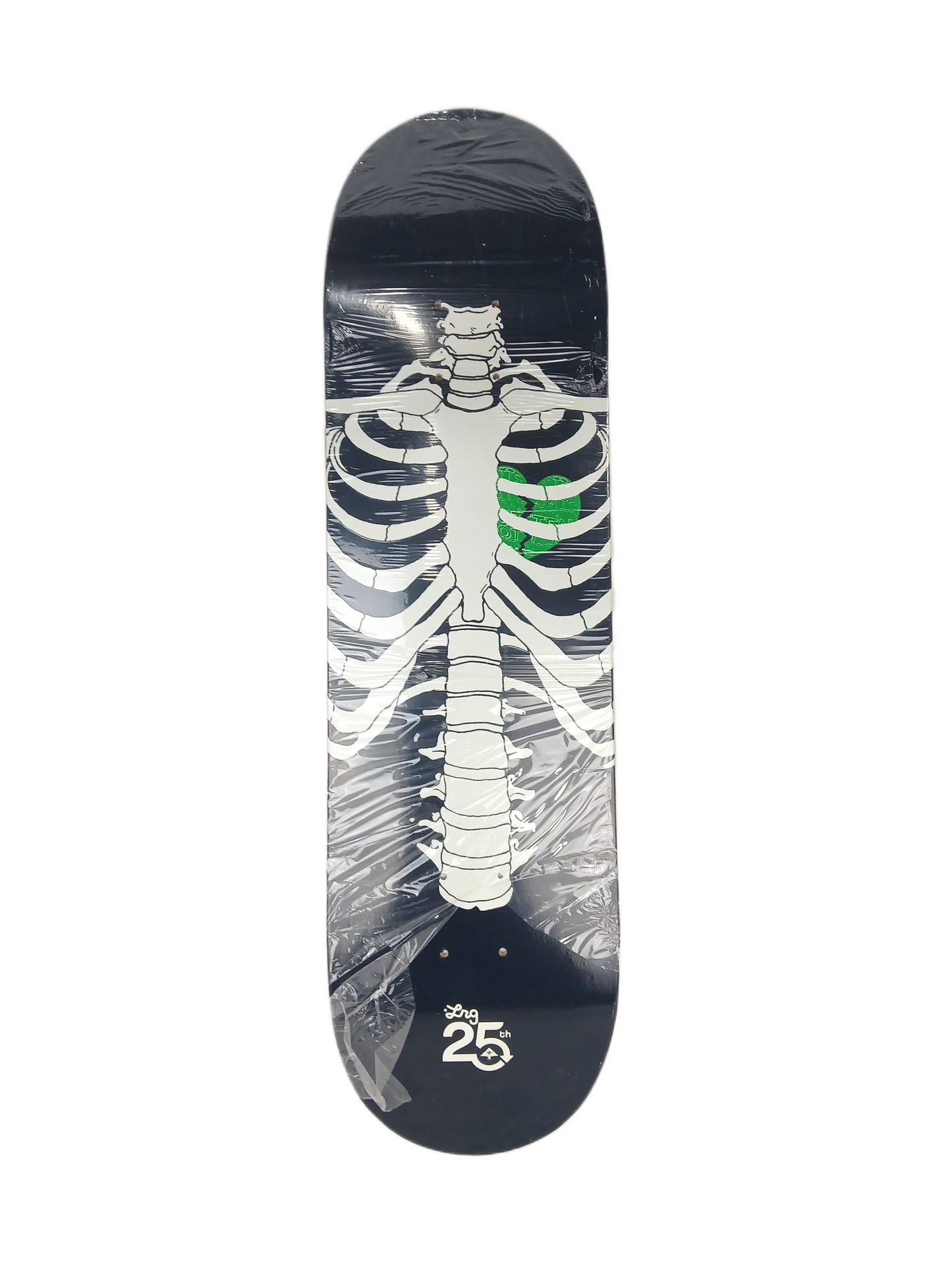 LRG Glow In The Dark Misfits 25th Year Anniversary Dead Serious Black White Green Size 8.375" Vintage NOS Deck Ripped Plastic