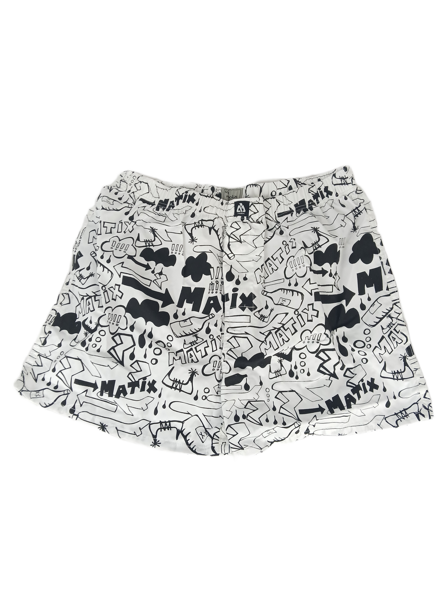 Matix W/GWP White Black Mens Size S/M Boxer Shorts