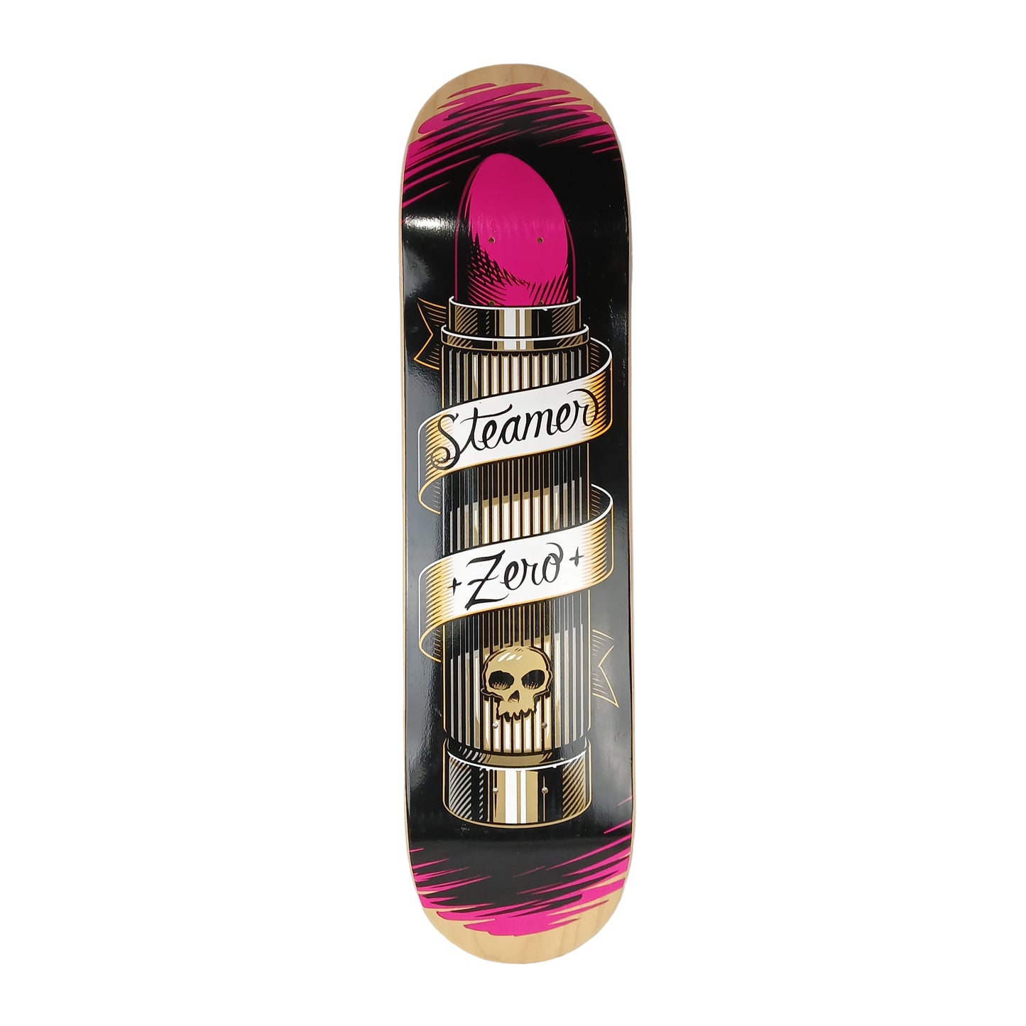 Zero Elissa Steamer Lipstick Pink Black Gold Size 7.75" Vintage NOS Deck