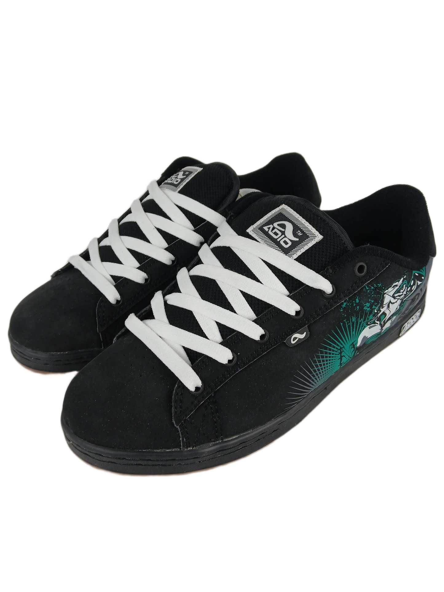 Adio Eugene SL Black Green Gum Wolf Skull Print US Mens Size 9.5 Vintage Sample Shoes