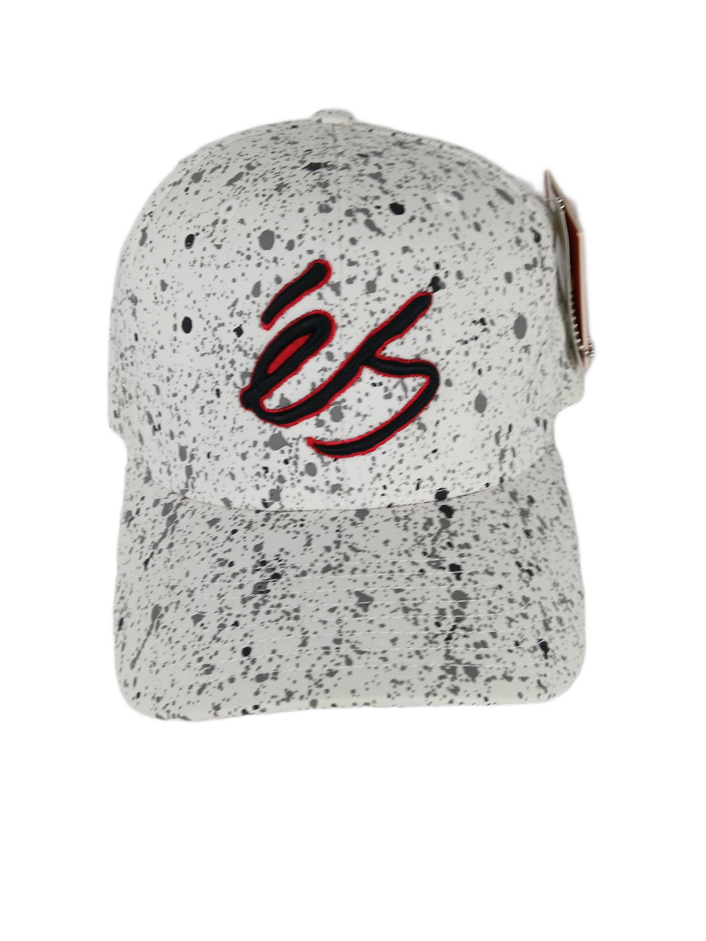 ES Logo Paint Splatter Flex Fit White Black Grey Size L/XL Hat