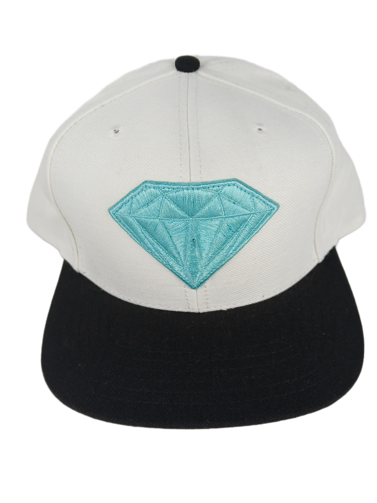 Diamond Black Cream Turquoise Thick Diamond Patch One Size Fits All Vintage Snapback Hat