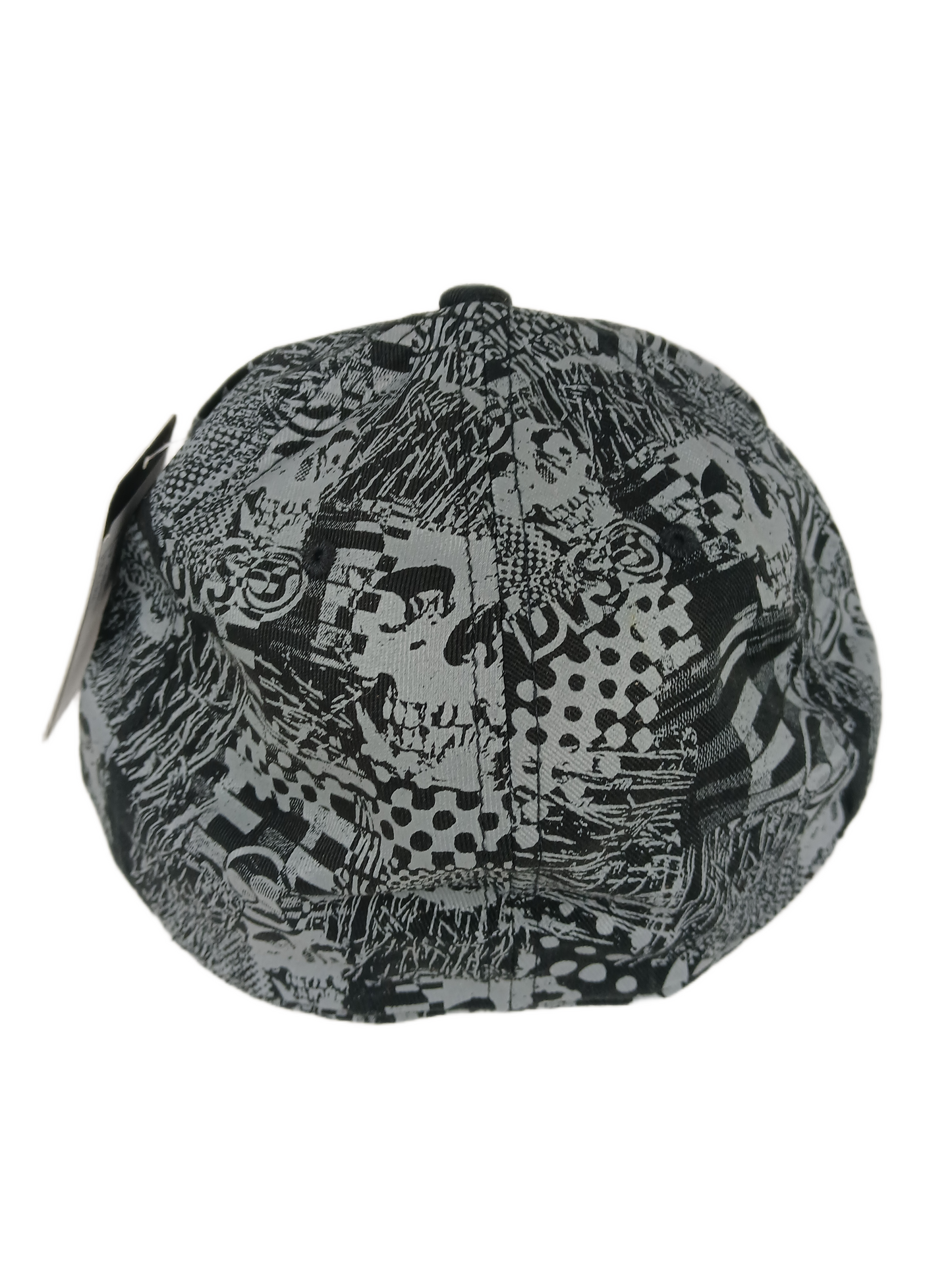 DVS Dvs Salesman Bedlam Black Silver Grey Size 7 1/4 - 7 5/8 Vintage210 Flexfit Fitted Hat