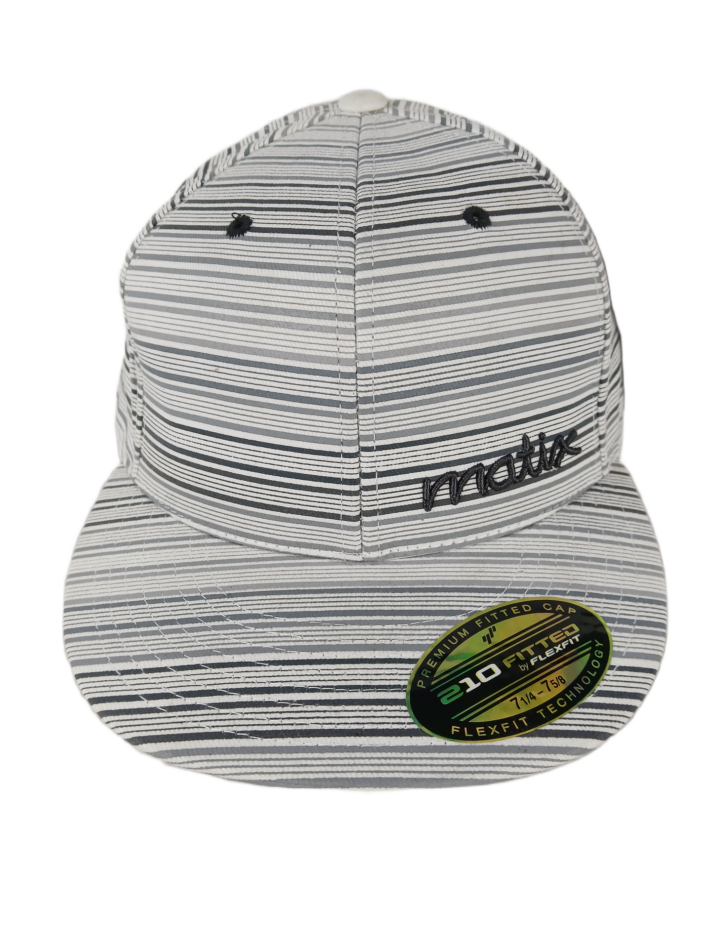 Matix Lines Cream Multi Black Matix Logo Front Size 7 1/4 - 7 5/8 Vintage 210 Flexfit Fitted Hat