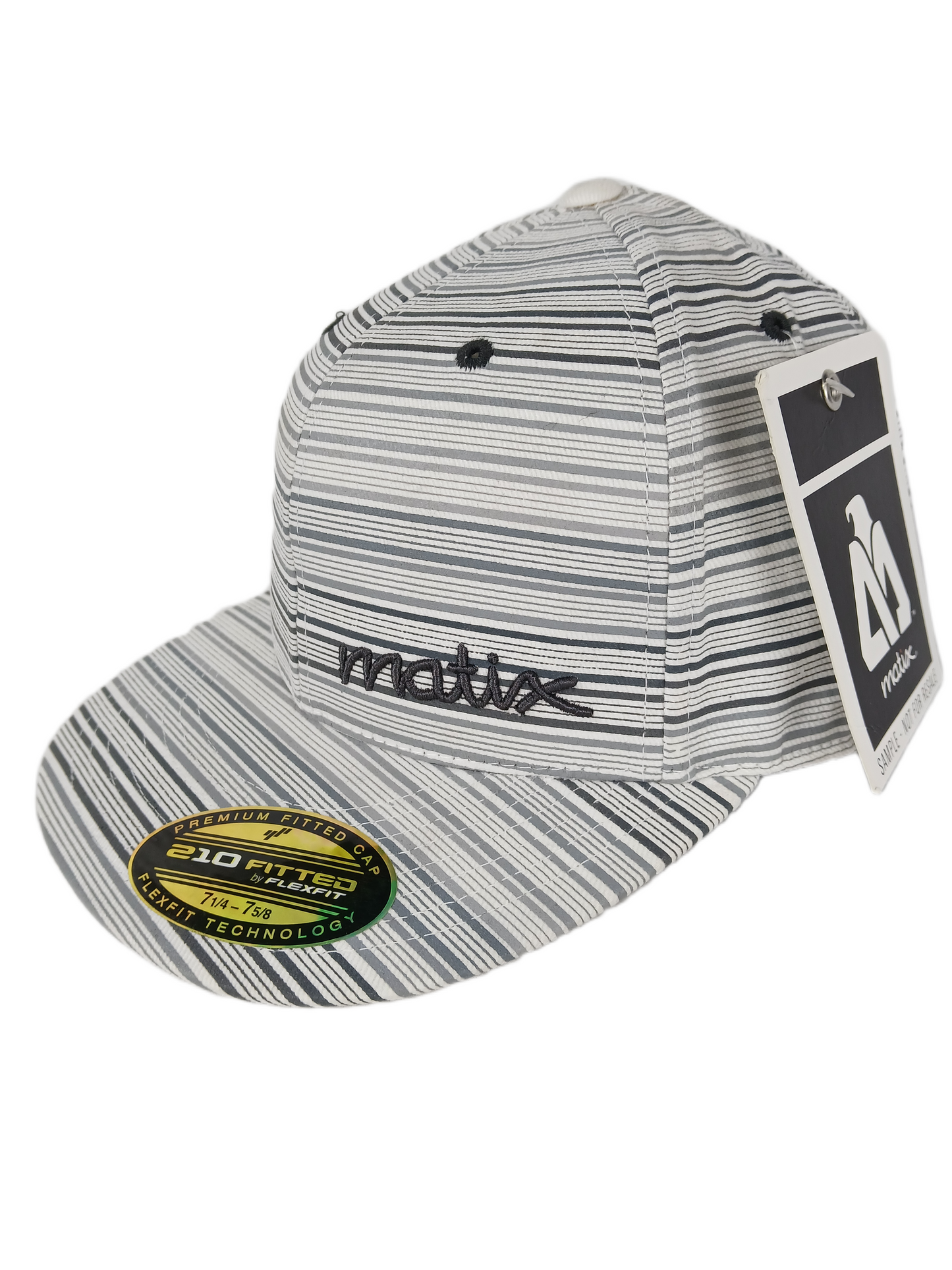 Matix Lines Cream Multi Black Matix Logo Front Size 7 1/4 - 7 5/8 Vintage 210 Flexfit Fitted Hat