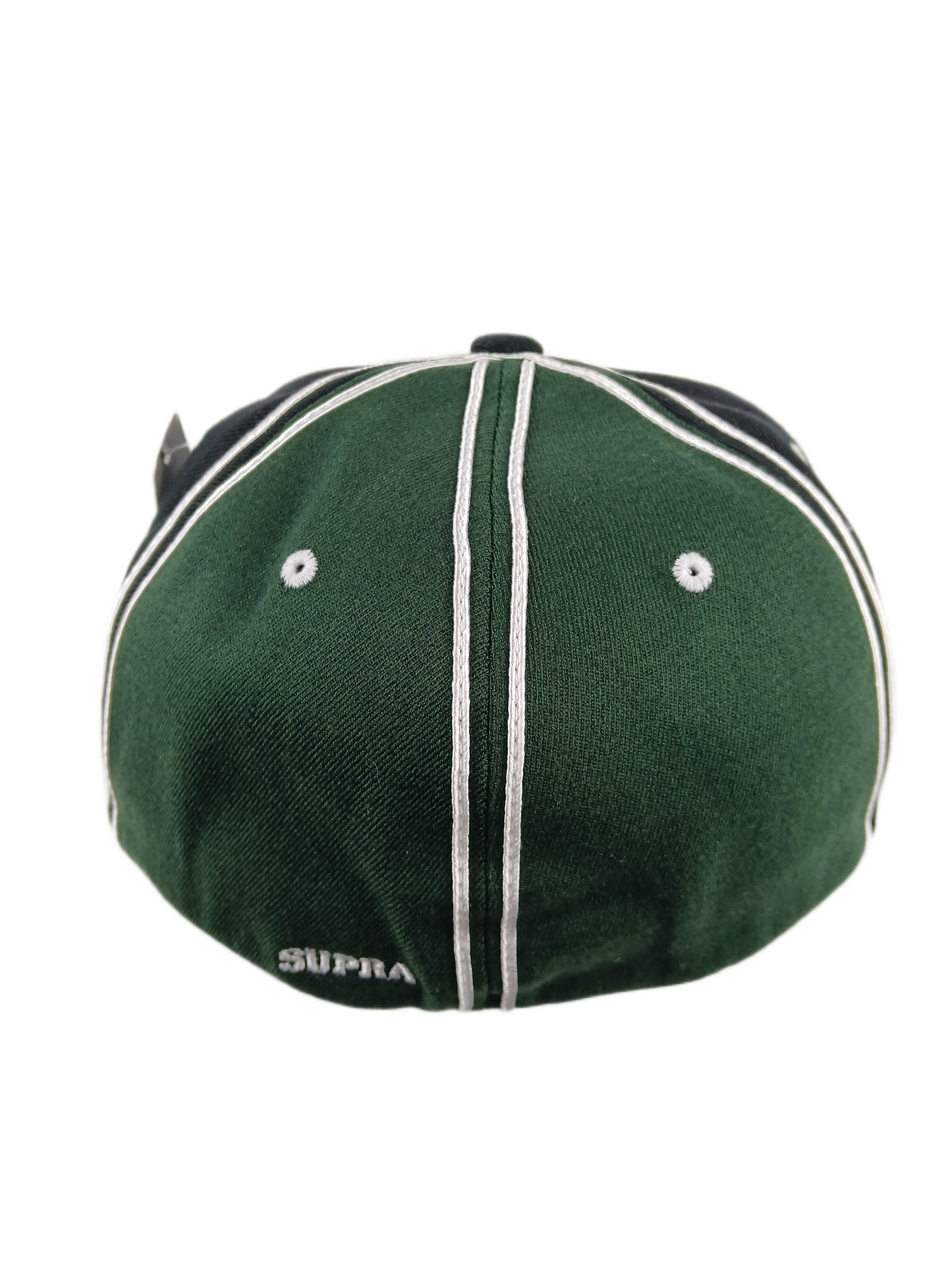 Supra Tri Color Panel Large Crown Cream White Olive Black Silver Striped One Size Fits All Original Flexfit Hat