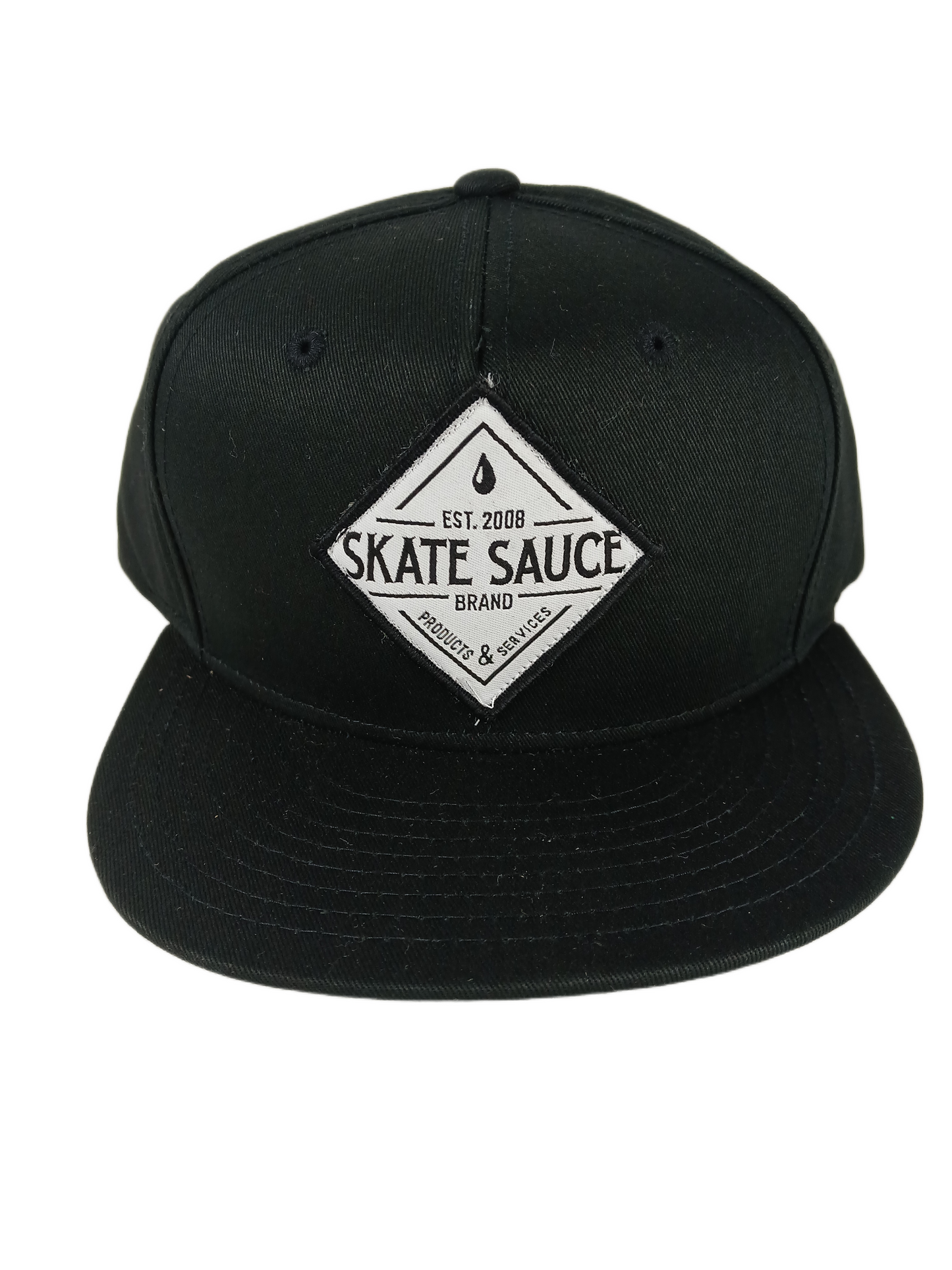Skate Sauce EST. 2008 Black White One Size Fits All Vintage Snapback Hat