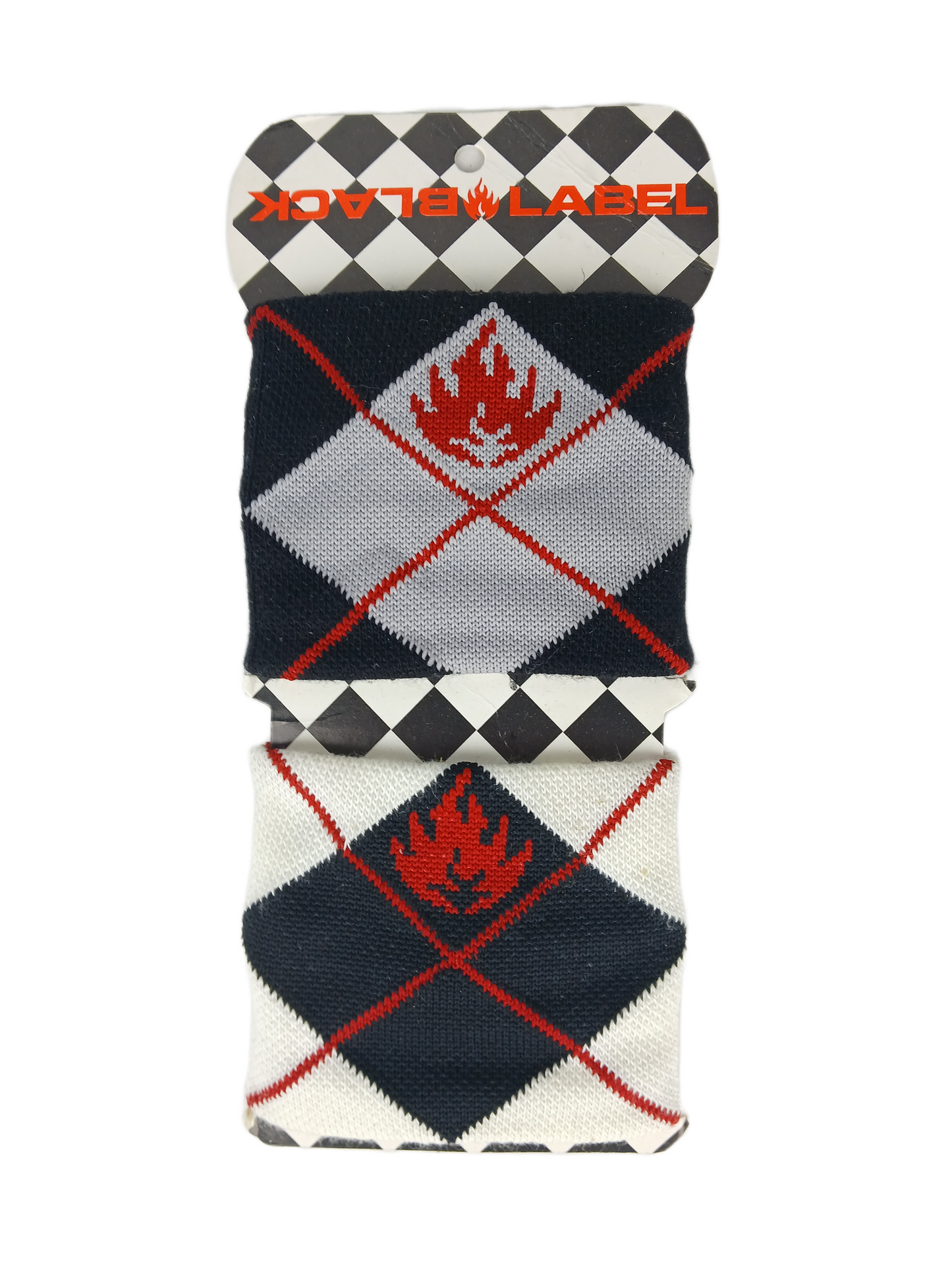 Black Label Flame Logo Black White Set Of Two Wristbands