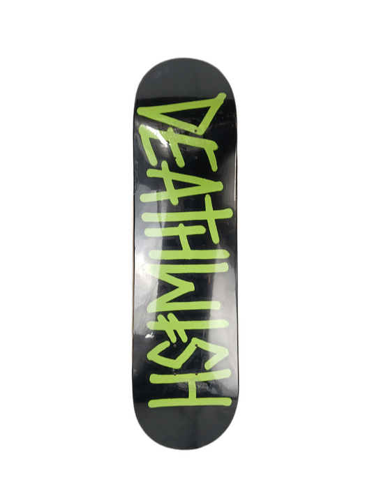 Deathwish Black Glow Green Letters Size 8.125" Vintage NOS Deck