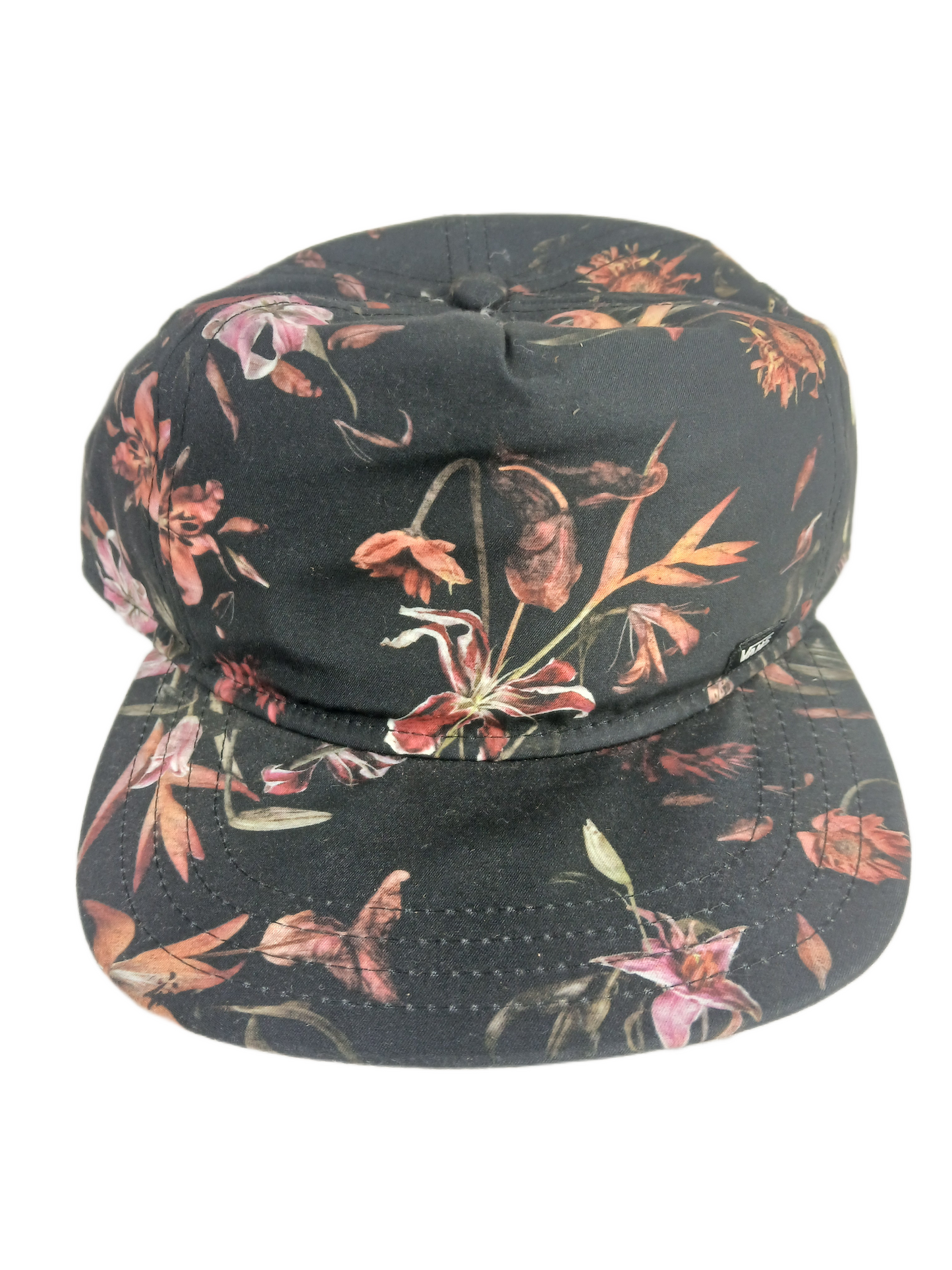 Vans Floral Black Multi One Size Fits All Vintage Snapback Hat