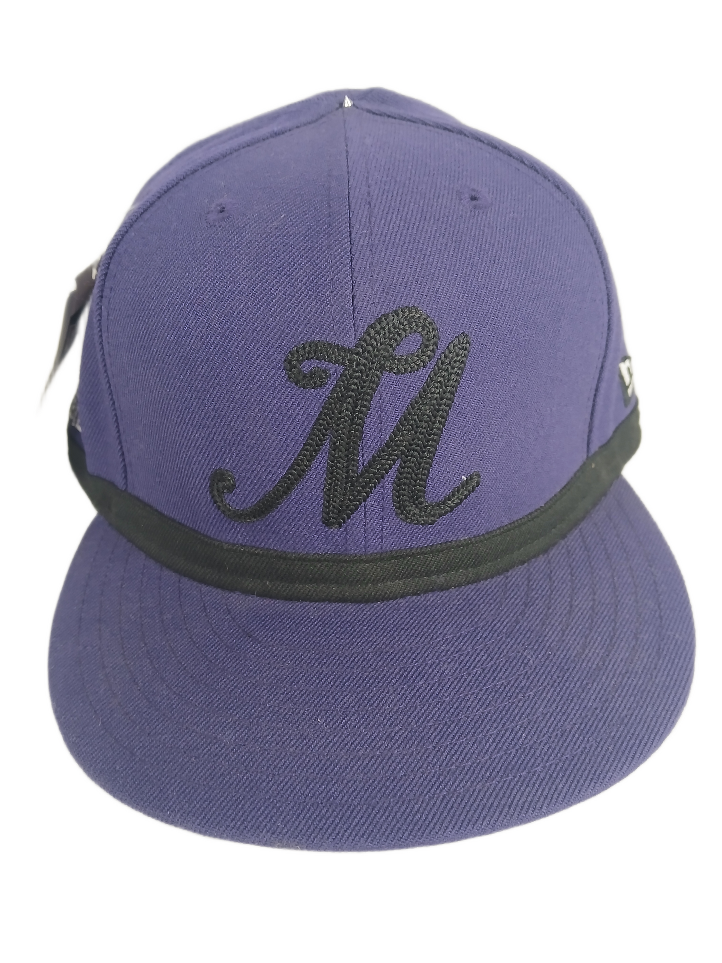 Matix X New Era 59Fifty Brandon Biebel Signature Beezy Purple Black M Initial Front BB Initials Back Size 7 1/2 59.6cm Vintage Fitted Hat