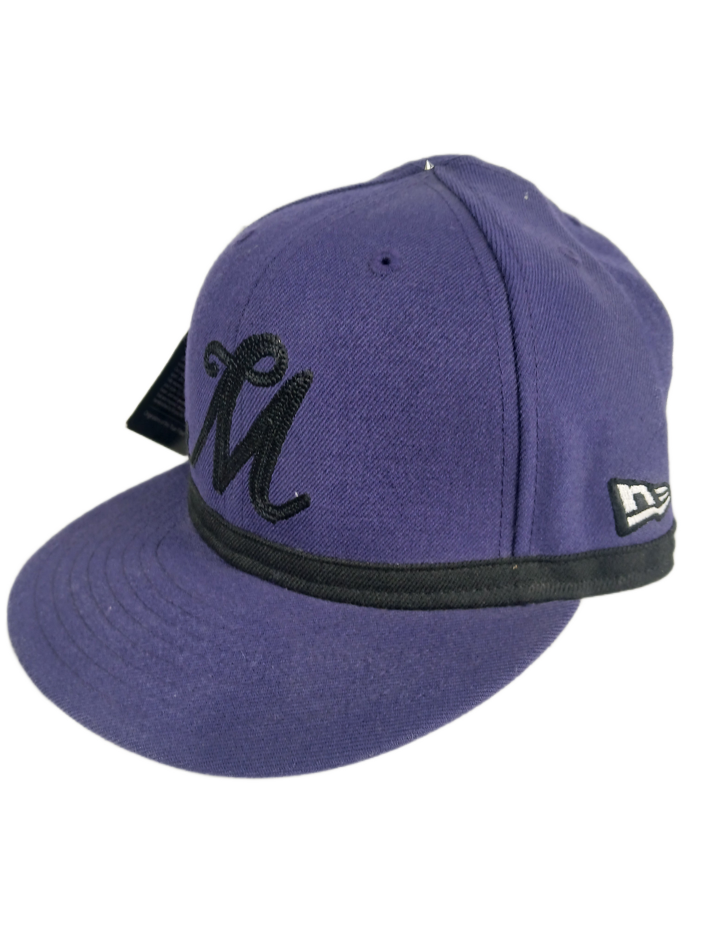 Matix X New Era 59Fifty Brandon Biebel Signature Beezy Purple Black M Initial Front BB Initials Back Size 7 1/2 59.6cm Vintage Fitted Hat