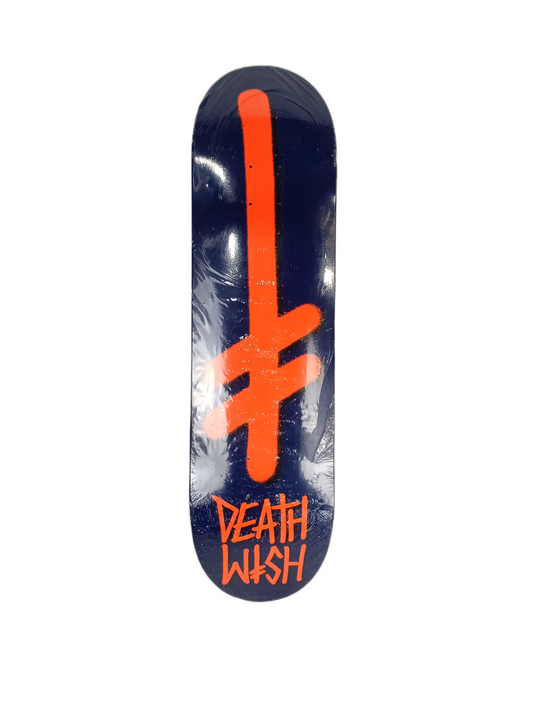 Deathwish Blue Orange Black Cross Size 8.4 Vintage NOS Deck Ripped Plastic