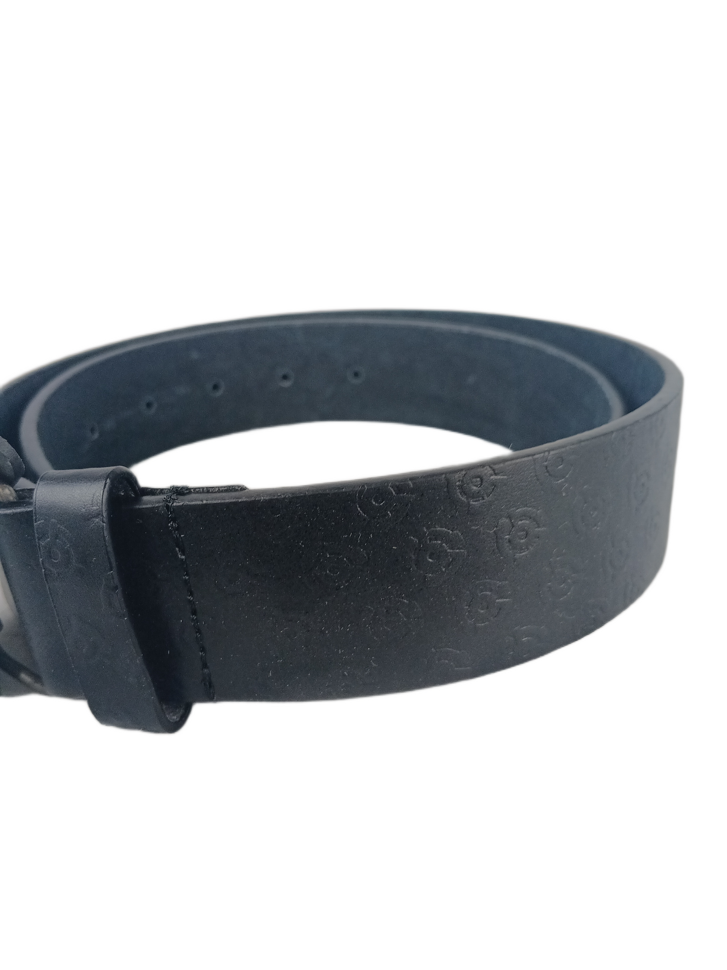 Stereo Sound Agency Gears Logo Black Black Large Silver Buckle One Size Fits All Vintage Belt