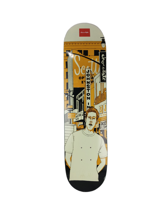 Chocolate Scott Johnston City Series Cream Red Gold SIze 7.625" Vintage NOS Deck