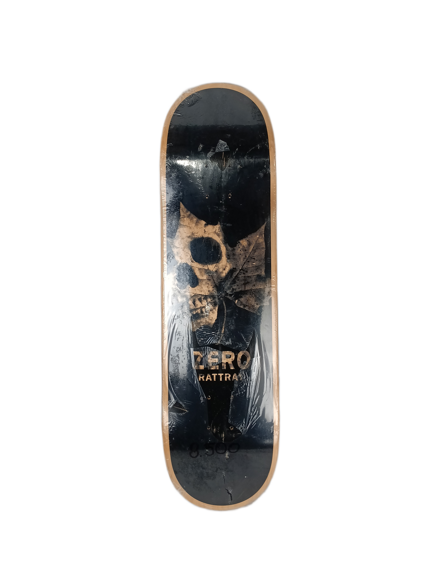 Zero John Rattray Leaf Skull Black Brown Size 8.500" Vintage NOS Deck