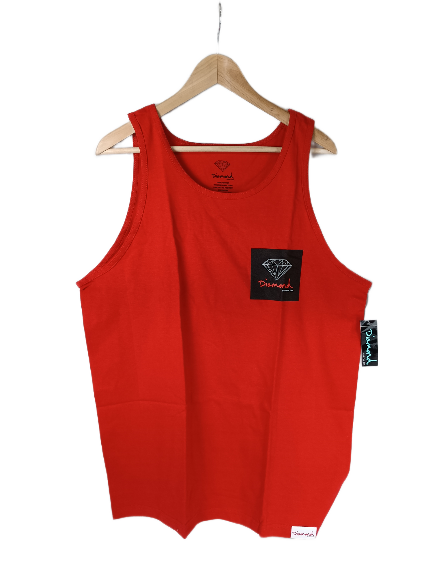 Diamond OG Sign Red Black White Mens Size L Sleeveless Vintage Tank Top Shirt