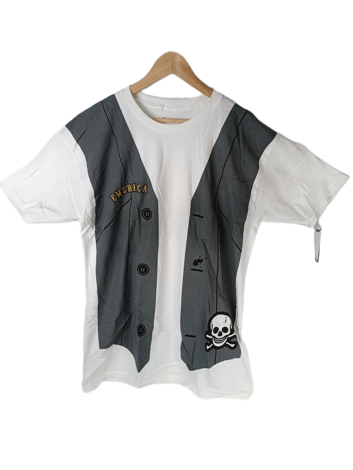 Emerica Vest Black Silver Gold White Mens Size L S/s Vintage Shirt