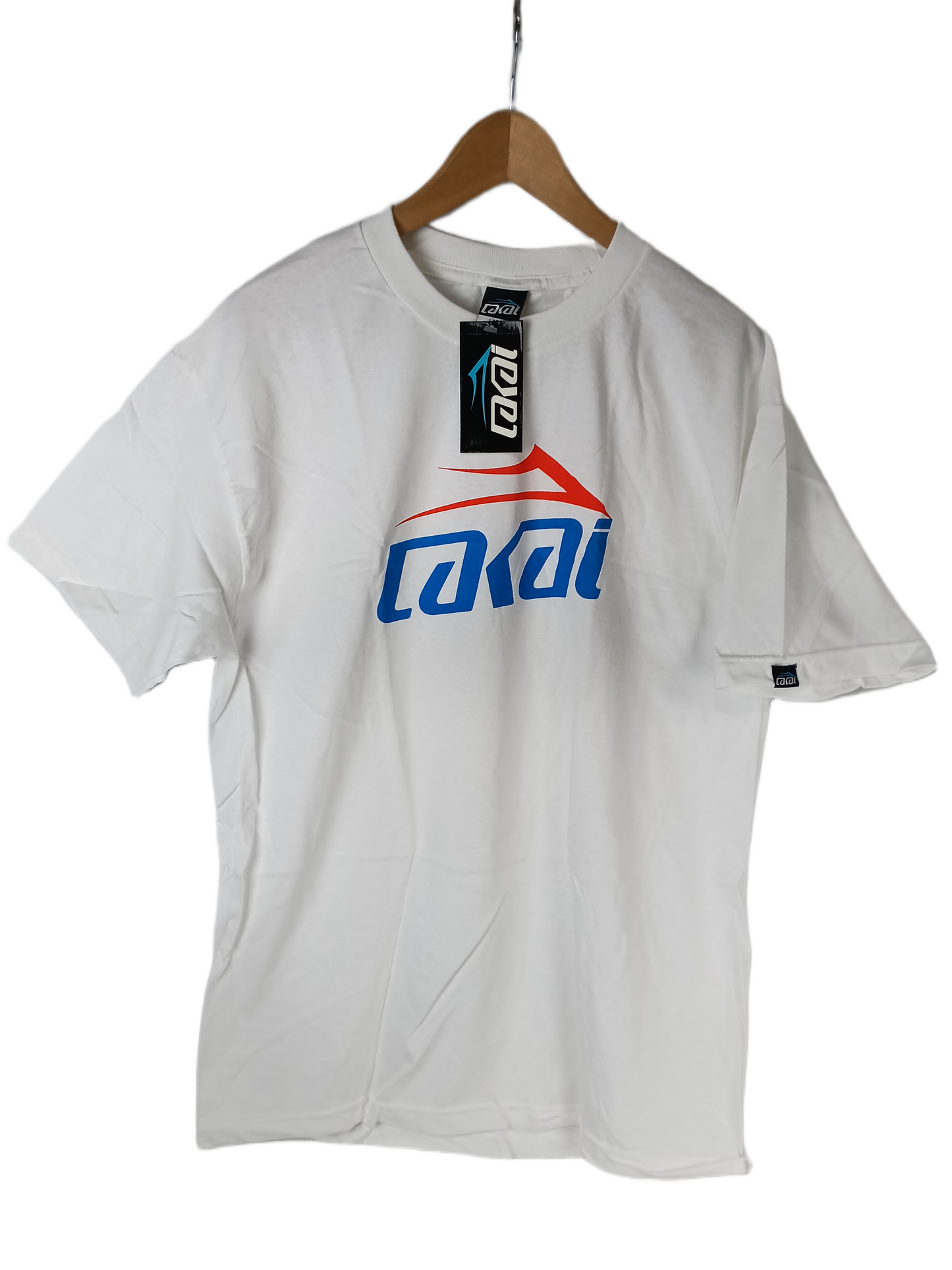 Lakai Two Tone White Red Blue Mens Size L S/s Vintage Shirt