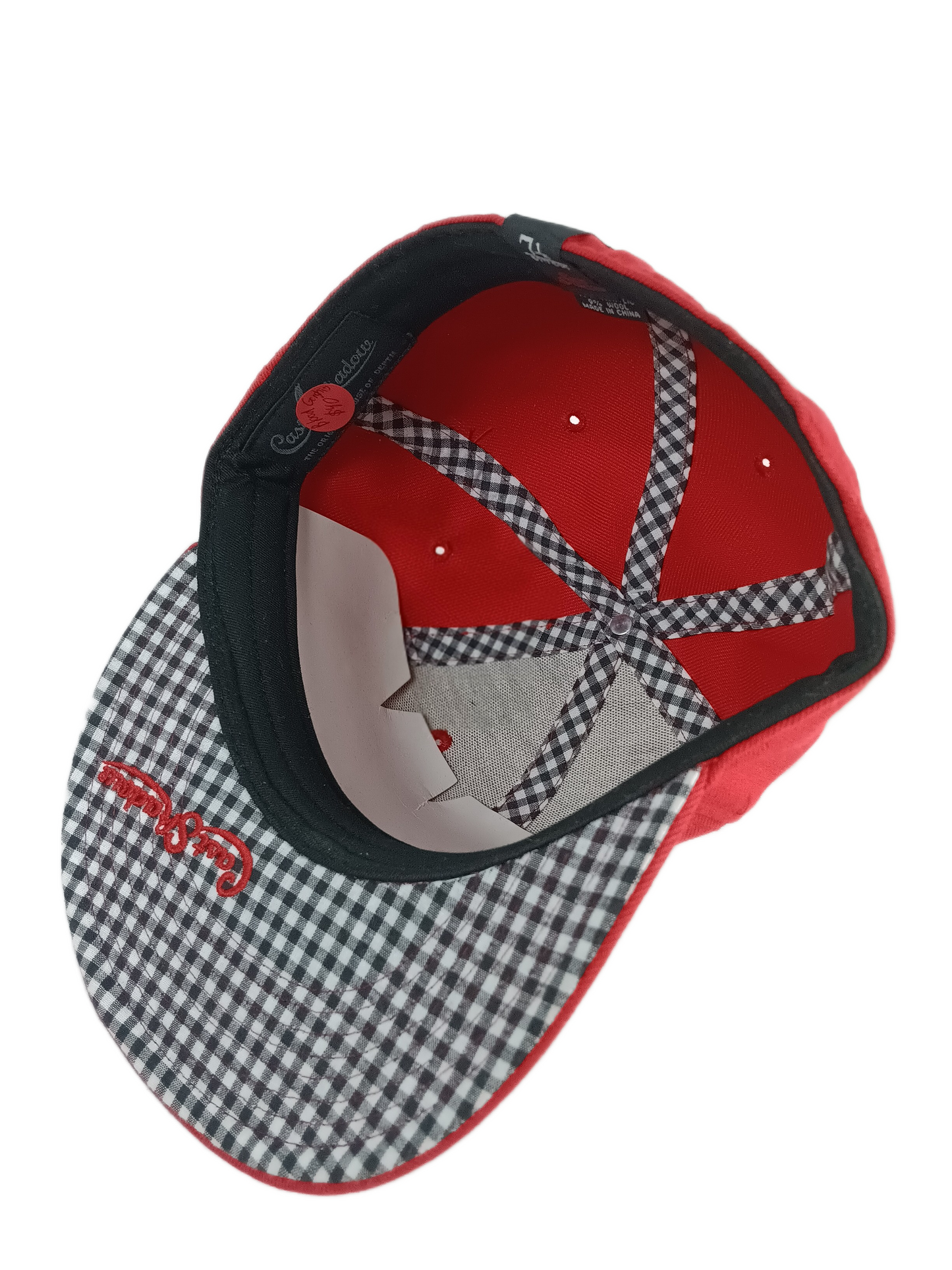 Cast Shadow SHDW Large Red Felt Material Print Size Medium Medium - Large 7 1/4 57.7cm Vintage Fitted Hat