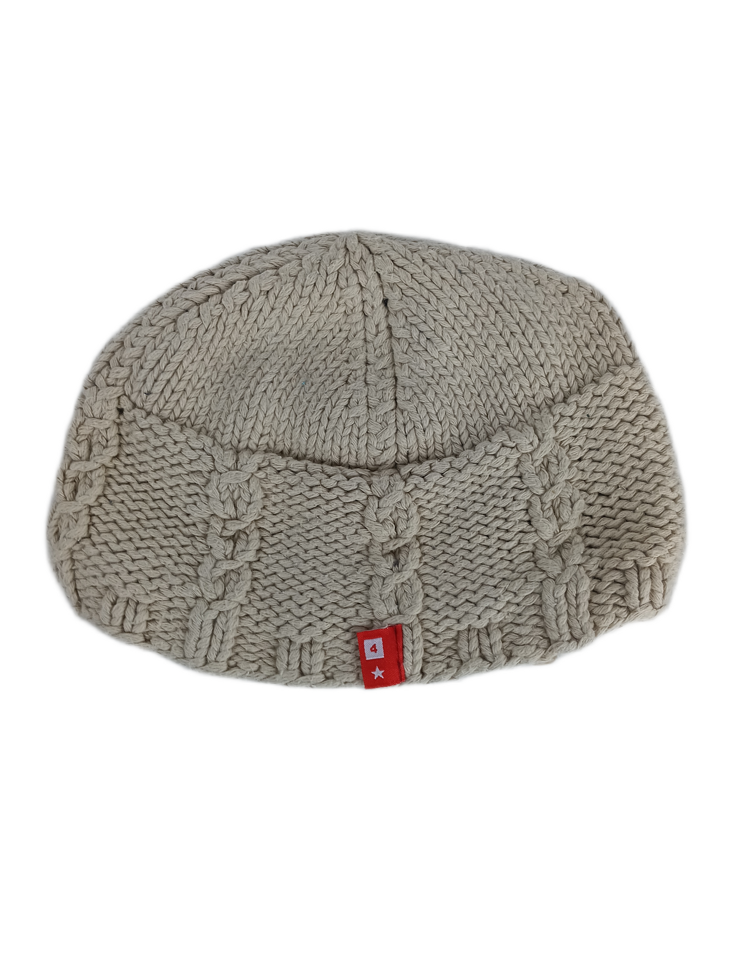 Four Star 4 Star Logo Red Cream One Size Fits All Vintage Woven Knit Beanie