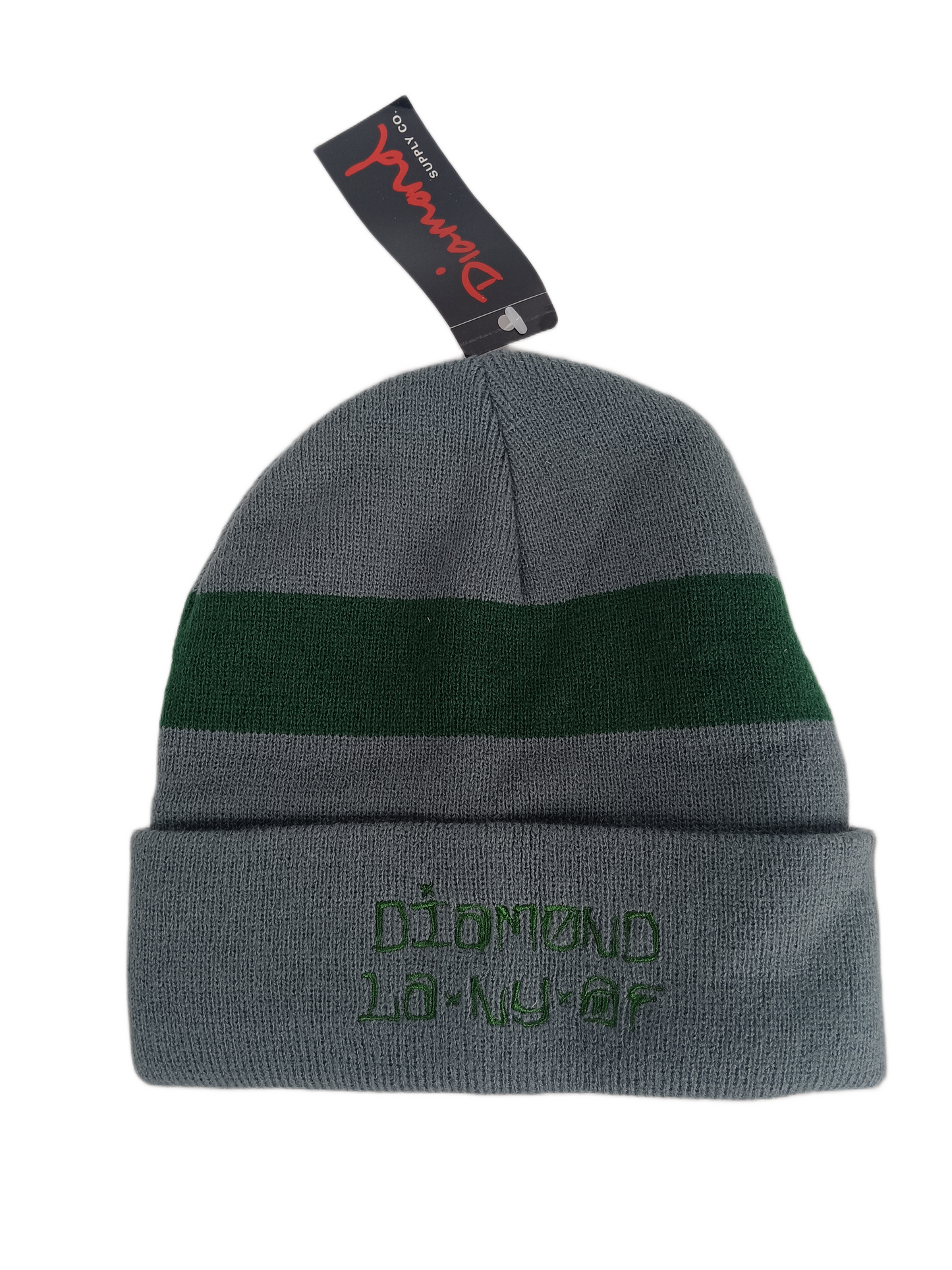 Diamond X Odd Future Diamond LA X NY X OF Grey Green One Size Fits all Vintage Knit Beanie