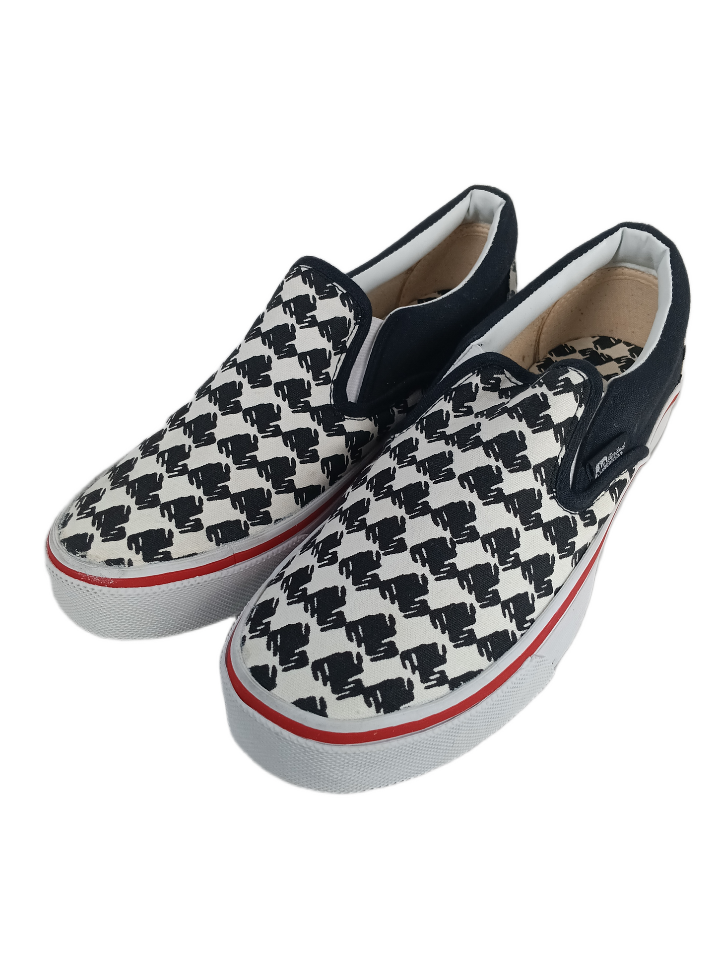 Xla Limited Custom Kicks Slip On Xla Logo Black White Red US Mens Size 10.5 Vintage Shoes