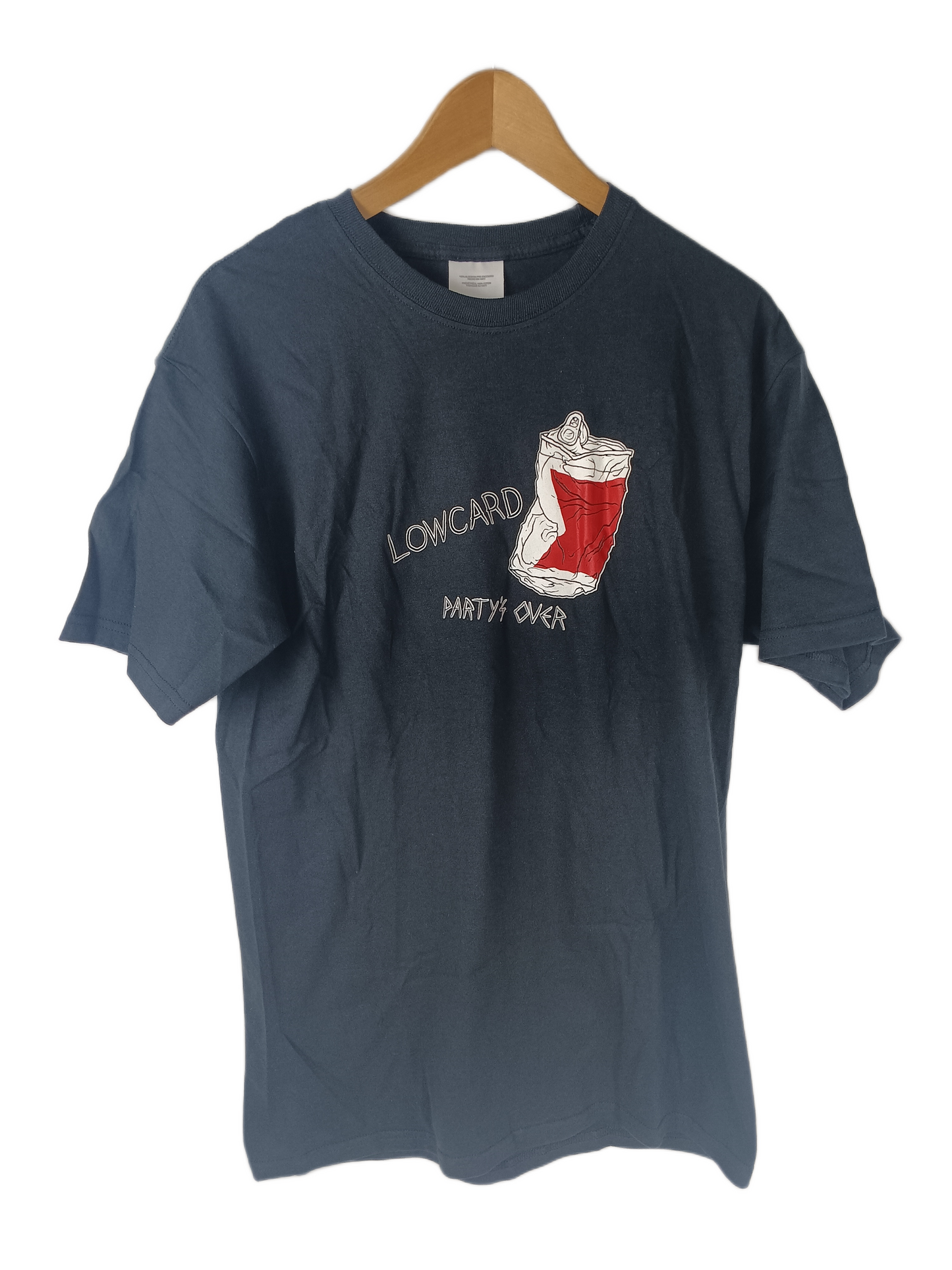 Lowcard Party's Over Black Red White Mens Size M S/s Vintage Shirt