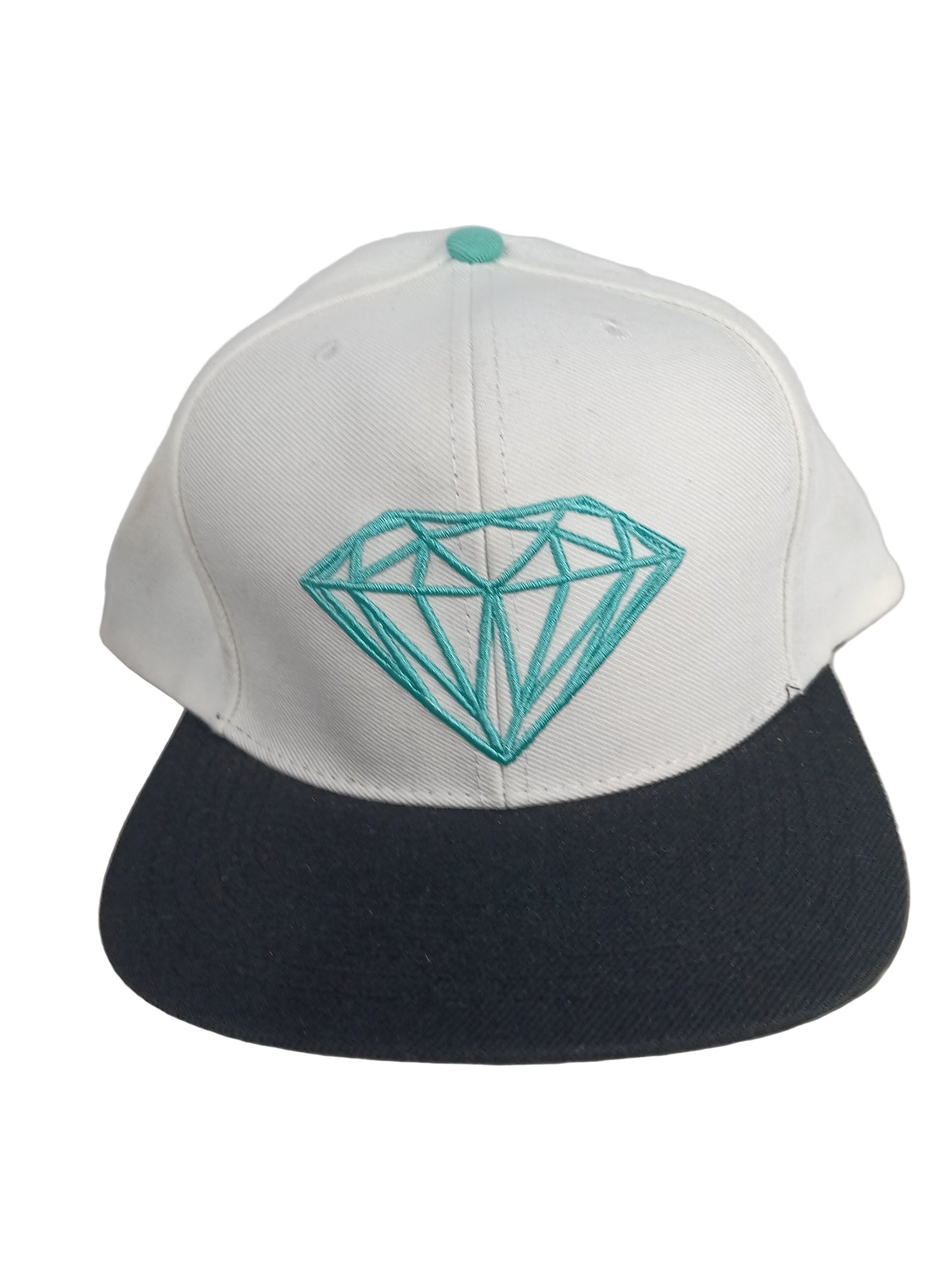 Diamond White Black Turquoise One Size Fits All Vintage Snapback Hat