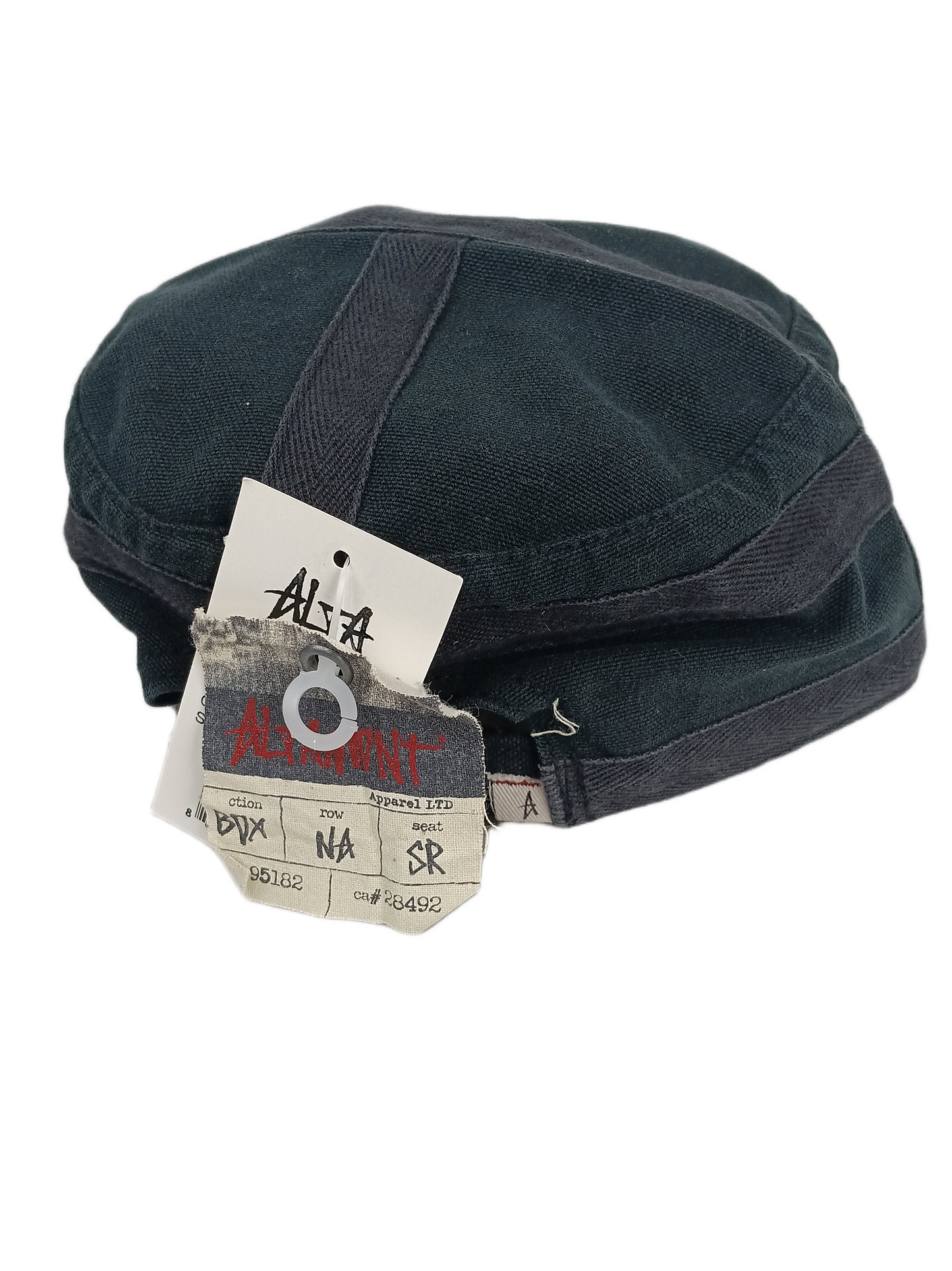 Altamont Infantry Black Purple Denim Striped One Size Fits All Vintage Velcro Strapback Hat