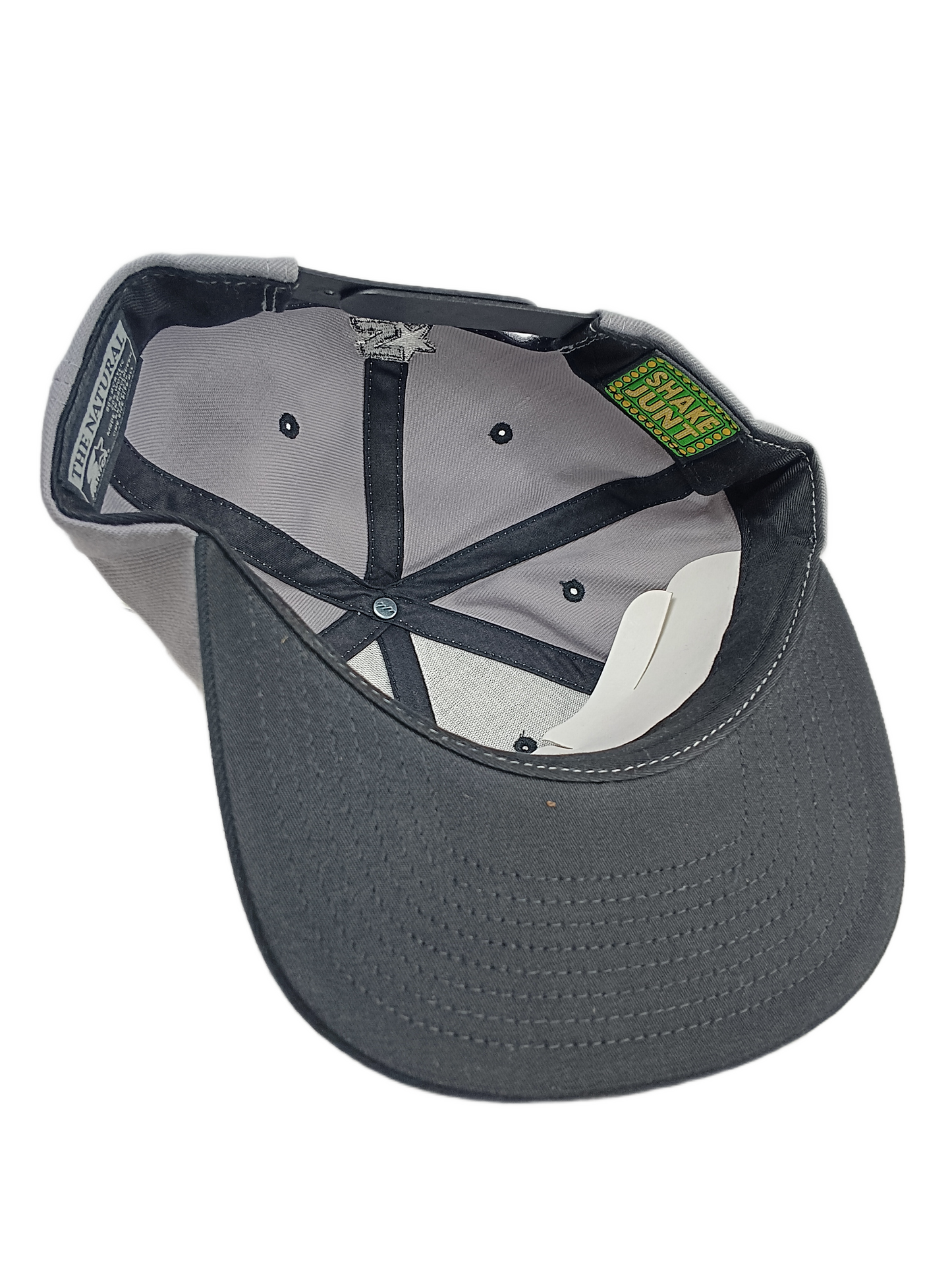 Shake Junt X Starter Black Grey Silver Bold Shake Junt Logo One Size Fits All Vintage Snapback Hat