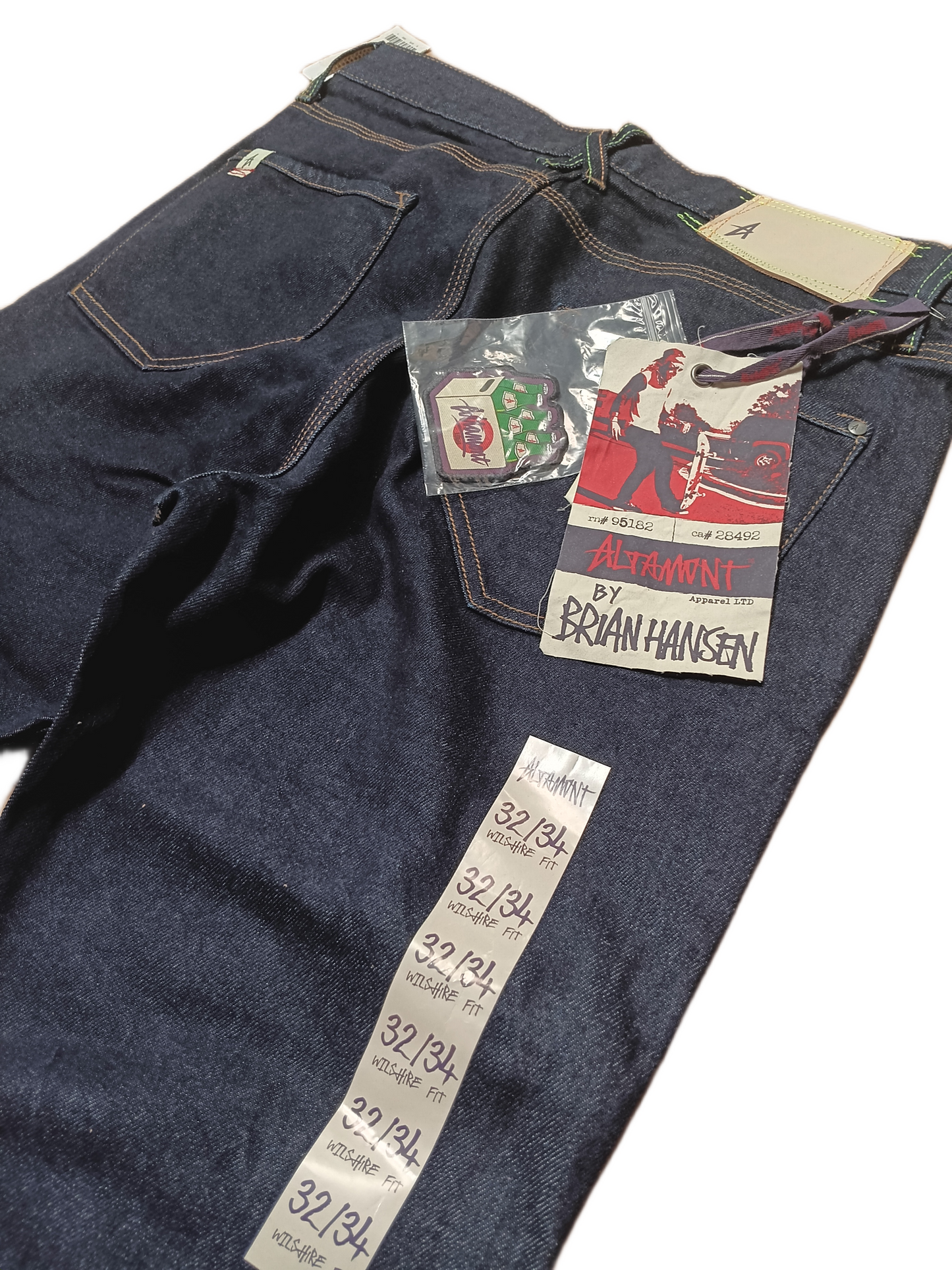 Altamont Brian Slash Hansen Wilshire Signature Fit Indigo Denim Mens Size 32 X 34 Vintage Jeans