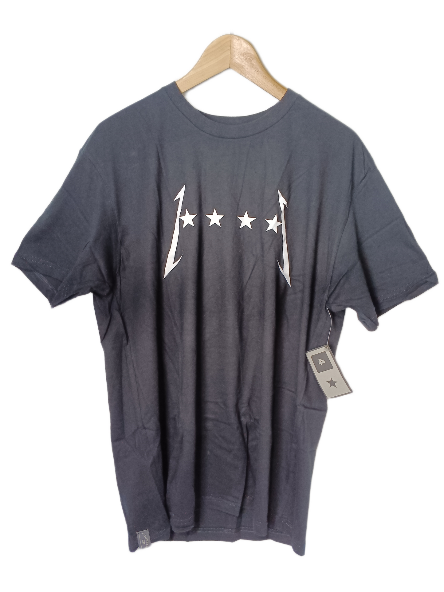 Fourstar Metal Stars Tee Black White Mens Size L S/s Vintage Shirt