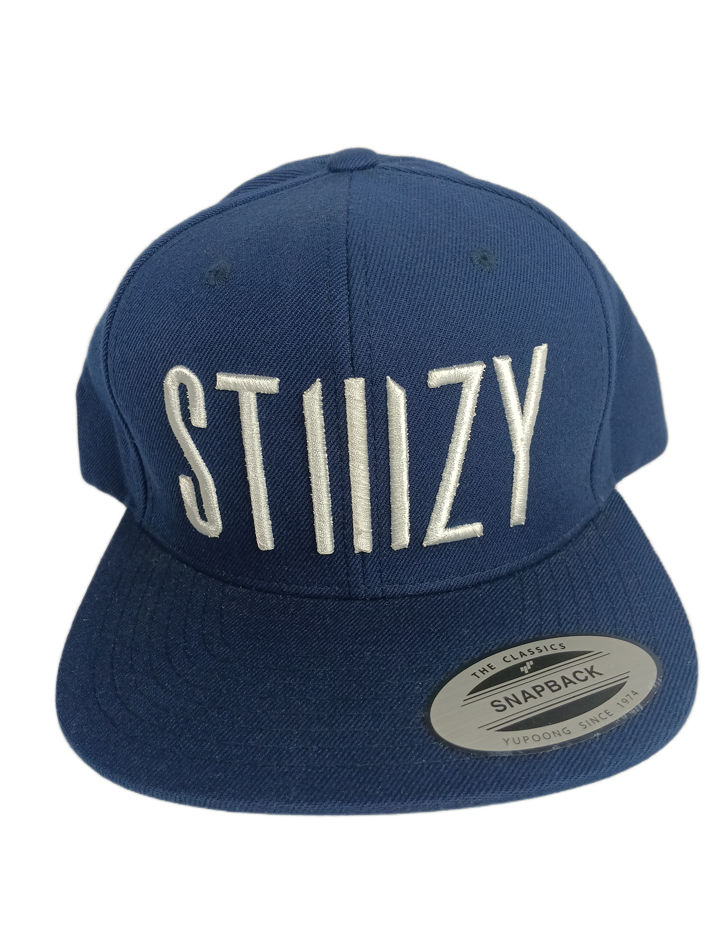 Stiiizy Large Stiiizy Logo Silver Navy One Size Fits All Vintage Snapback Hat