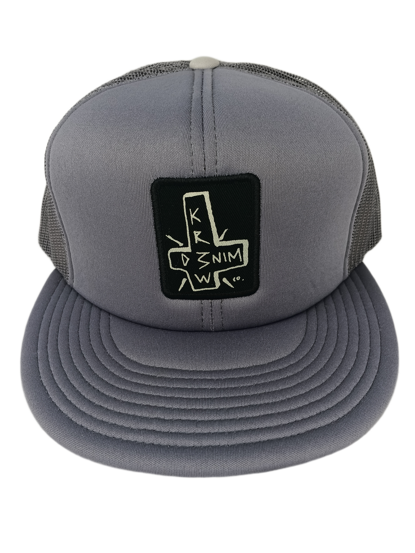 Krew Kr3w Denim Black Grey Mesh One Size Fits All Vintage Snapback Hat