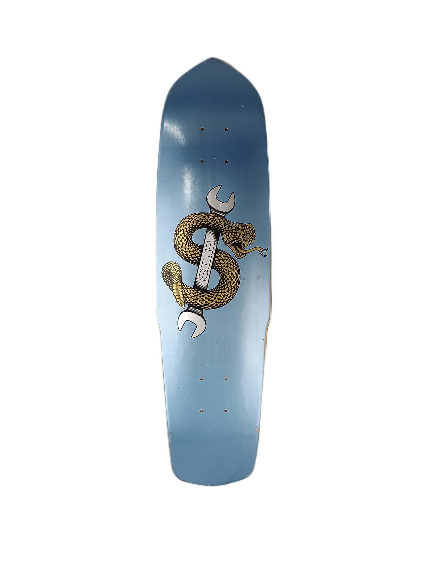 SLB Sal Barbier Snake With Wrench Metallic Blue Silver Gold Size 8.01" Vintage NOS Shaped Cruiser Deck