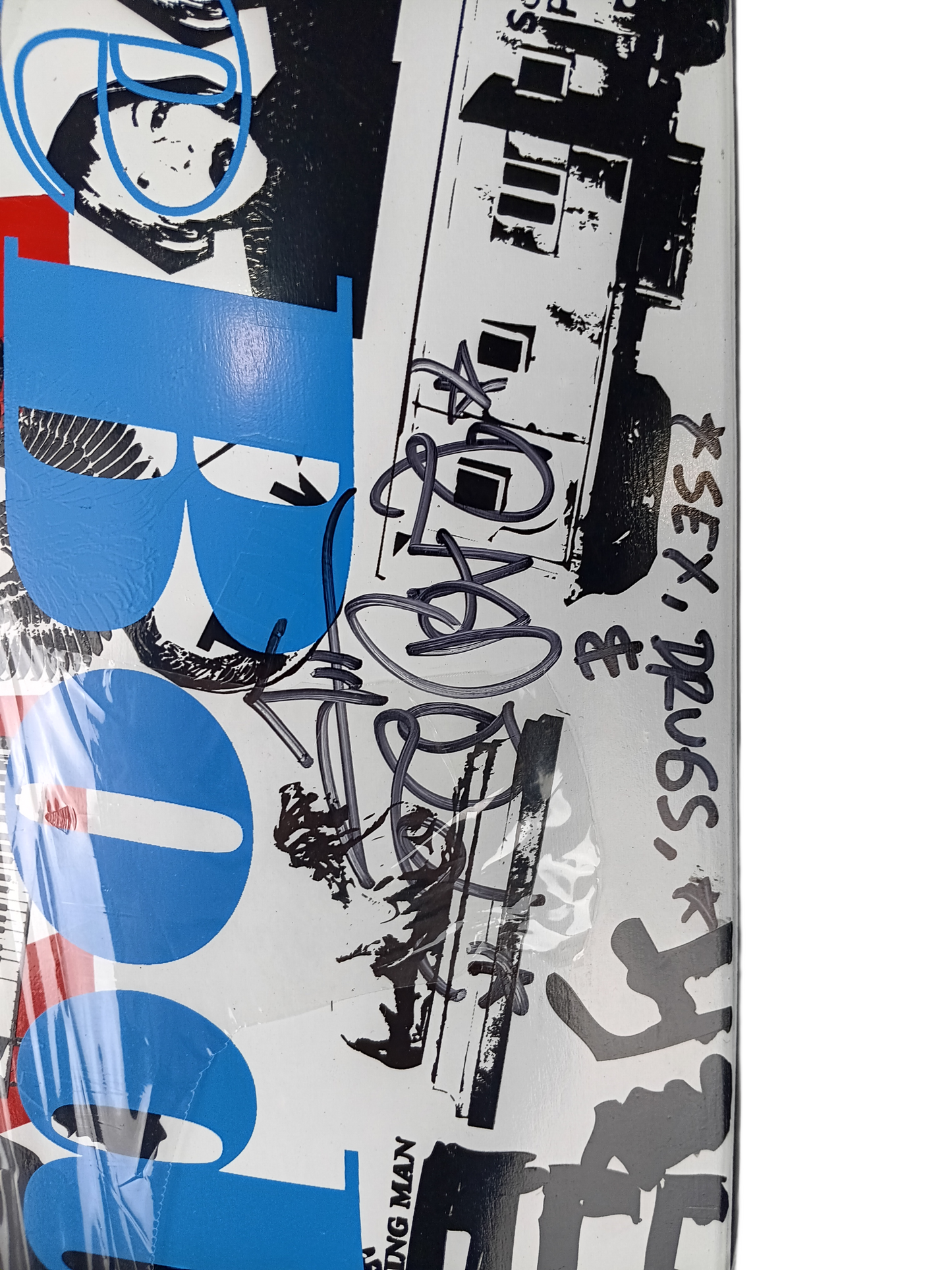 Black Label Sing The Body Electric Autographed Sex Drugs & Ragdoll By Ragdoll Black White Multi Size 7.75" Vintage NOS Deck