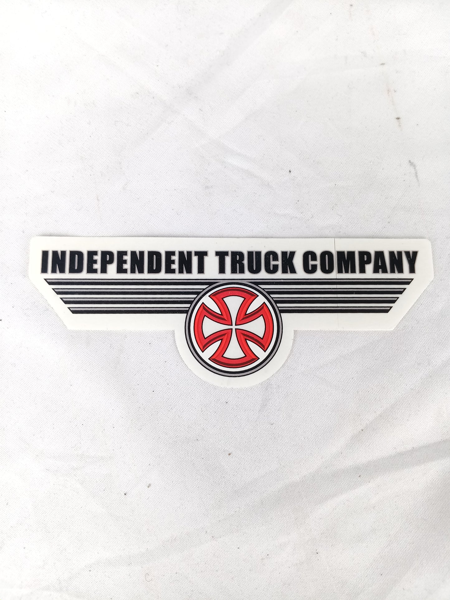 Independent Truck Company Iron Cross Wing Clear Red Black 5" X 2" Vintage NOS Sticker