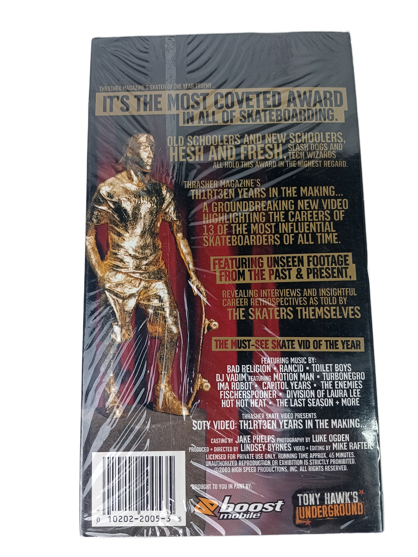 Thrasher Magazine Thirteen S.O.T.Y. Th1rt3en Years in The Making Skater Of The Year Vintage NOS Factory Sealed VHS Video 2003
