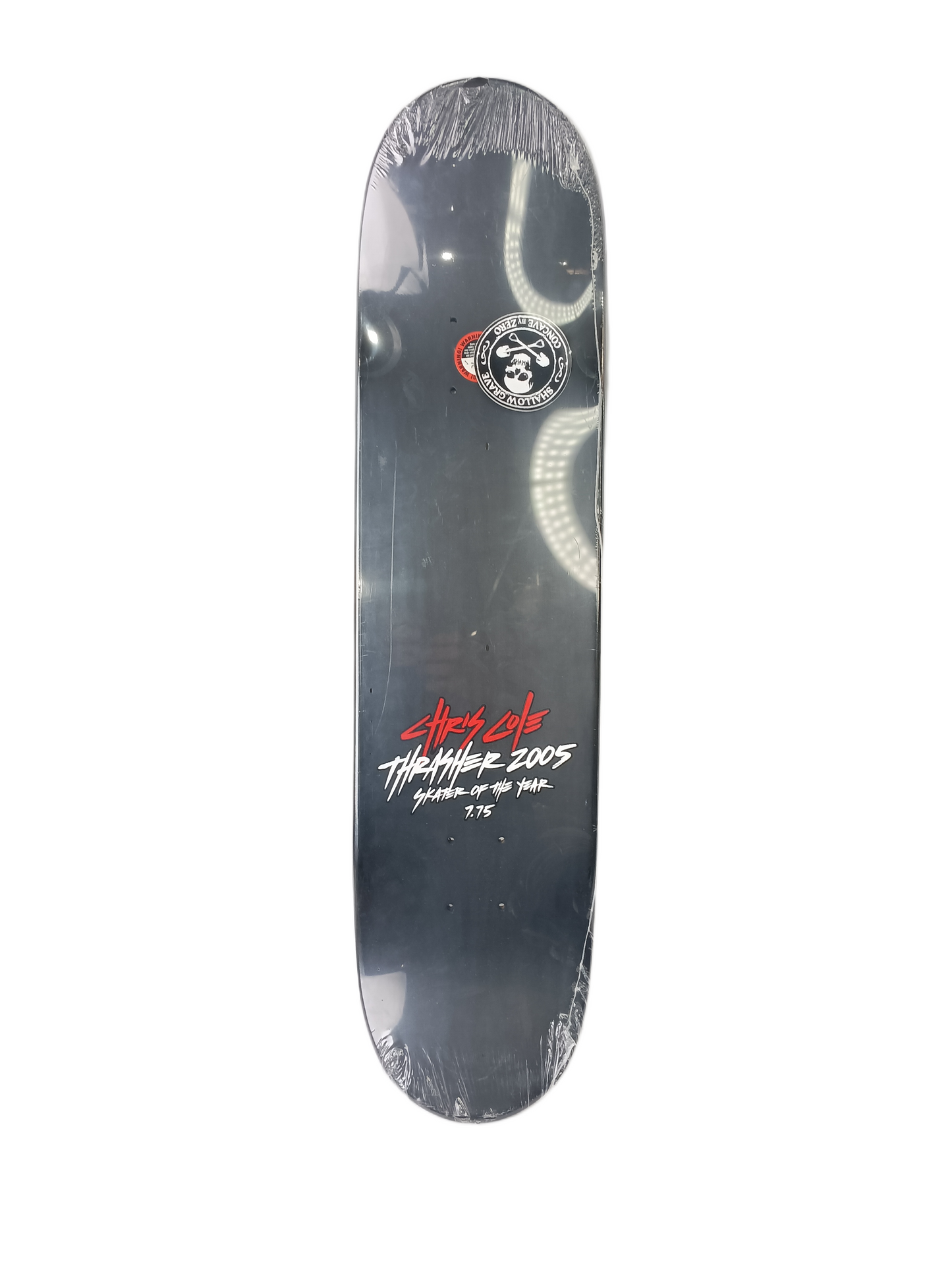 Zero X Thrasher Chris Cole Reaper Skater Of The Year 2005 Black White Red Size 7.75" Vintage NOS Deck