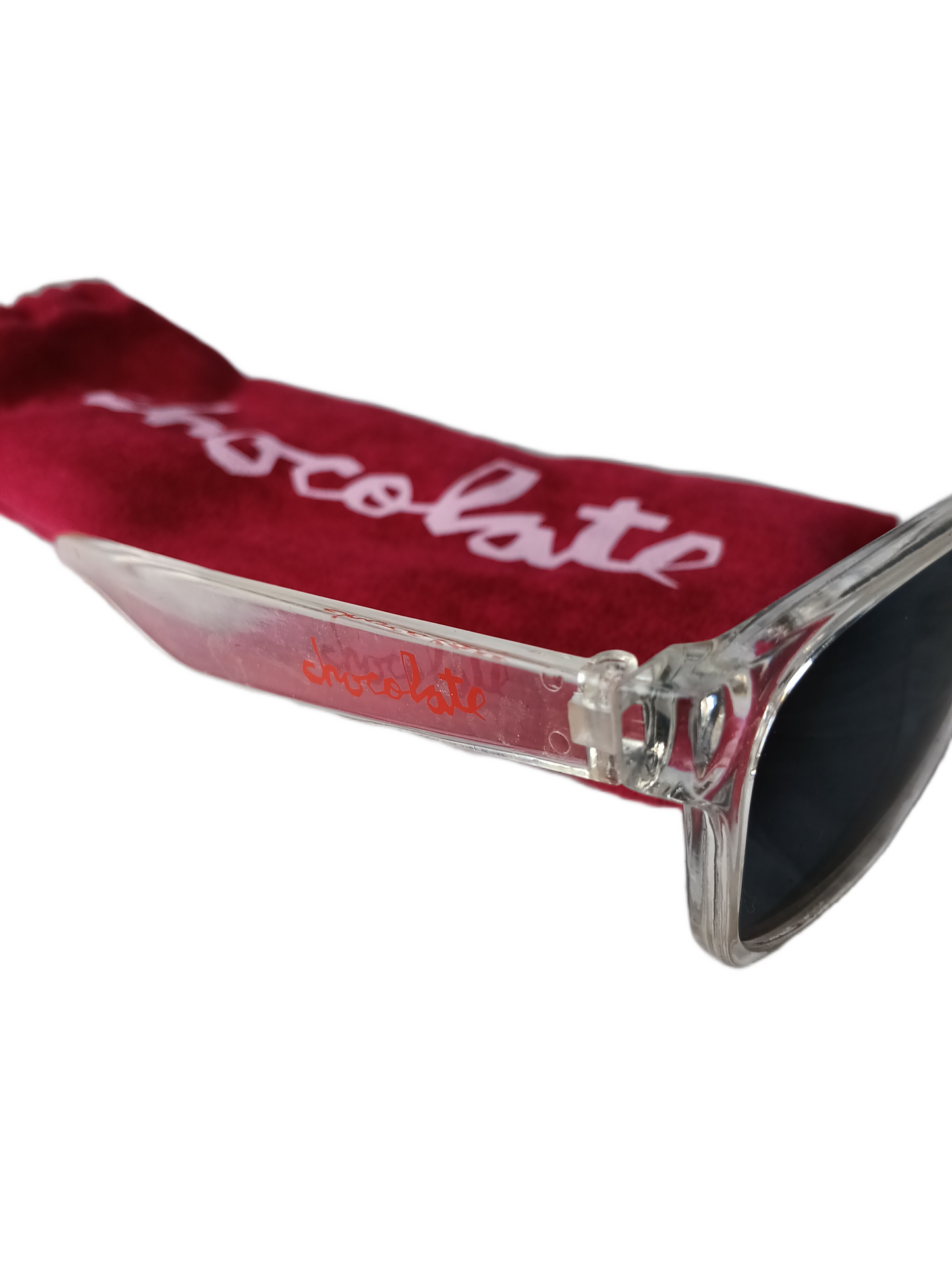 Chocolate Shades Transparent Red Chocolate Logo Vintage Sunglasses