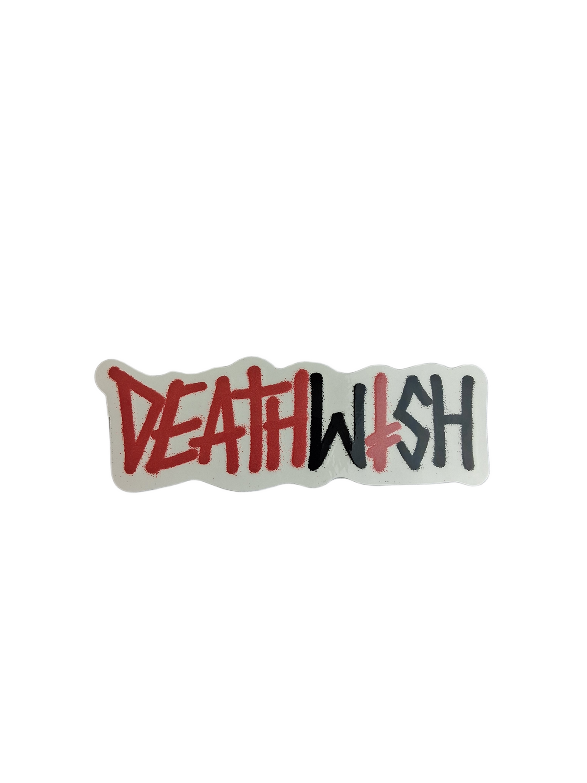 Deathwish Deathwish Spray Clear Sparkle Red Black 6.4" X 2" Vintage NOS Sticker