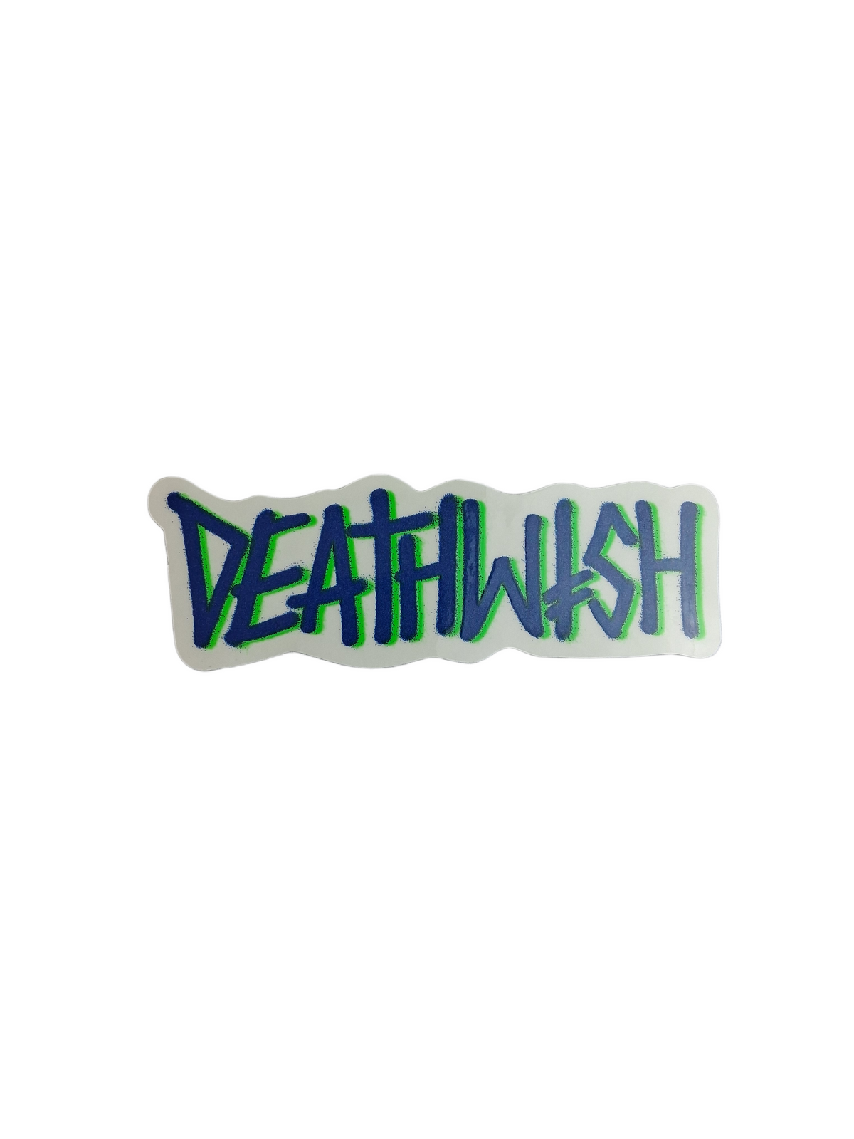 Deathwish Deathwish Spray Clear Sparkle Blue Green 6.4" X 2" Vintage NOS Sticker